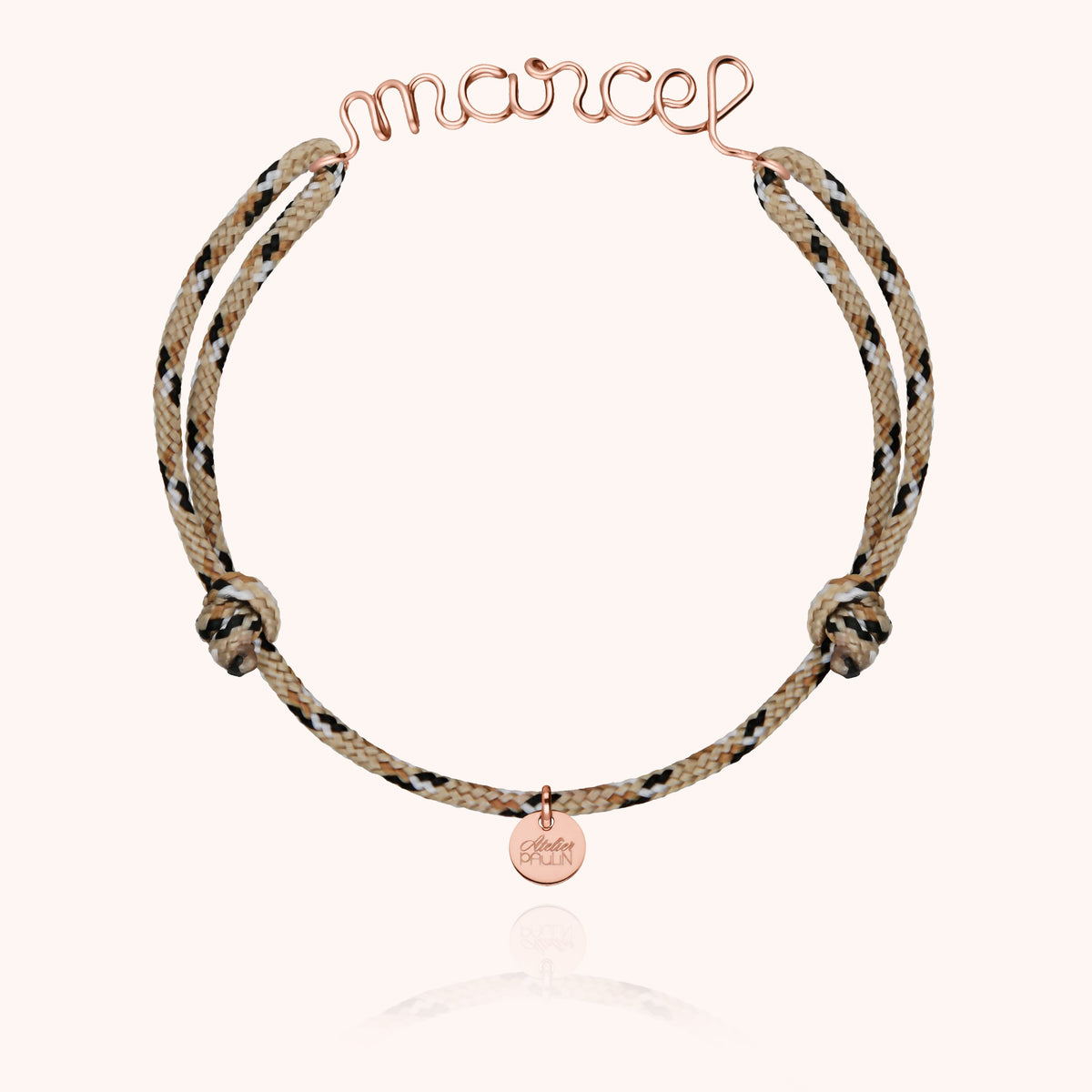 Bracelet Cordon Knot Personnalisé Homme en or rose 18K — bijou fait main Atelier Paulin