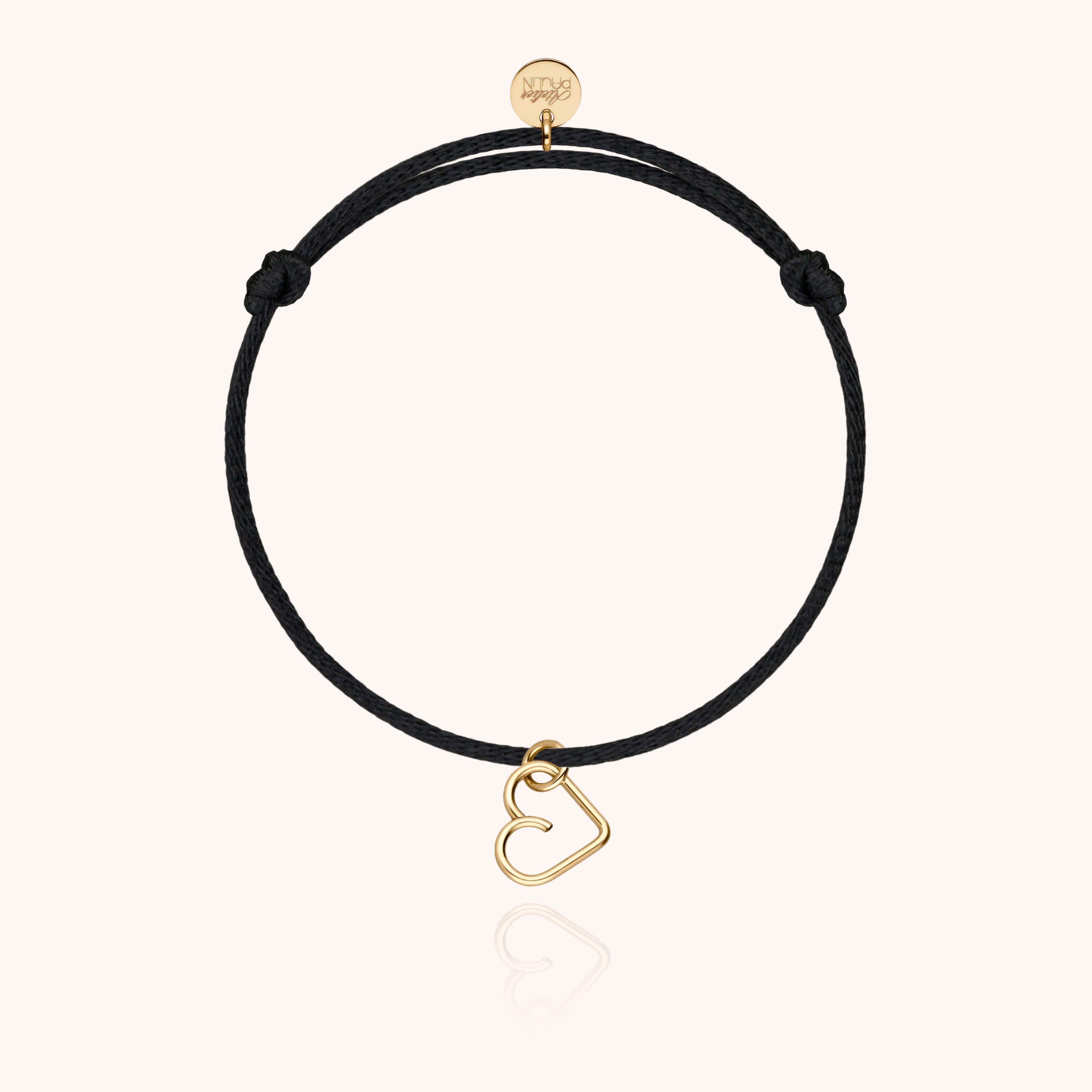 Bracelet personnalisé cordon coloré avec pampille cœur dorée