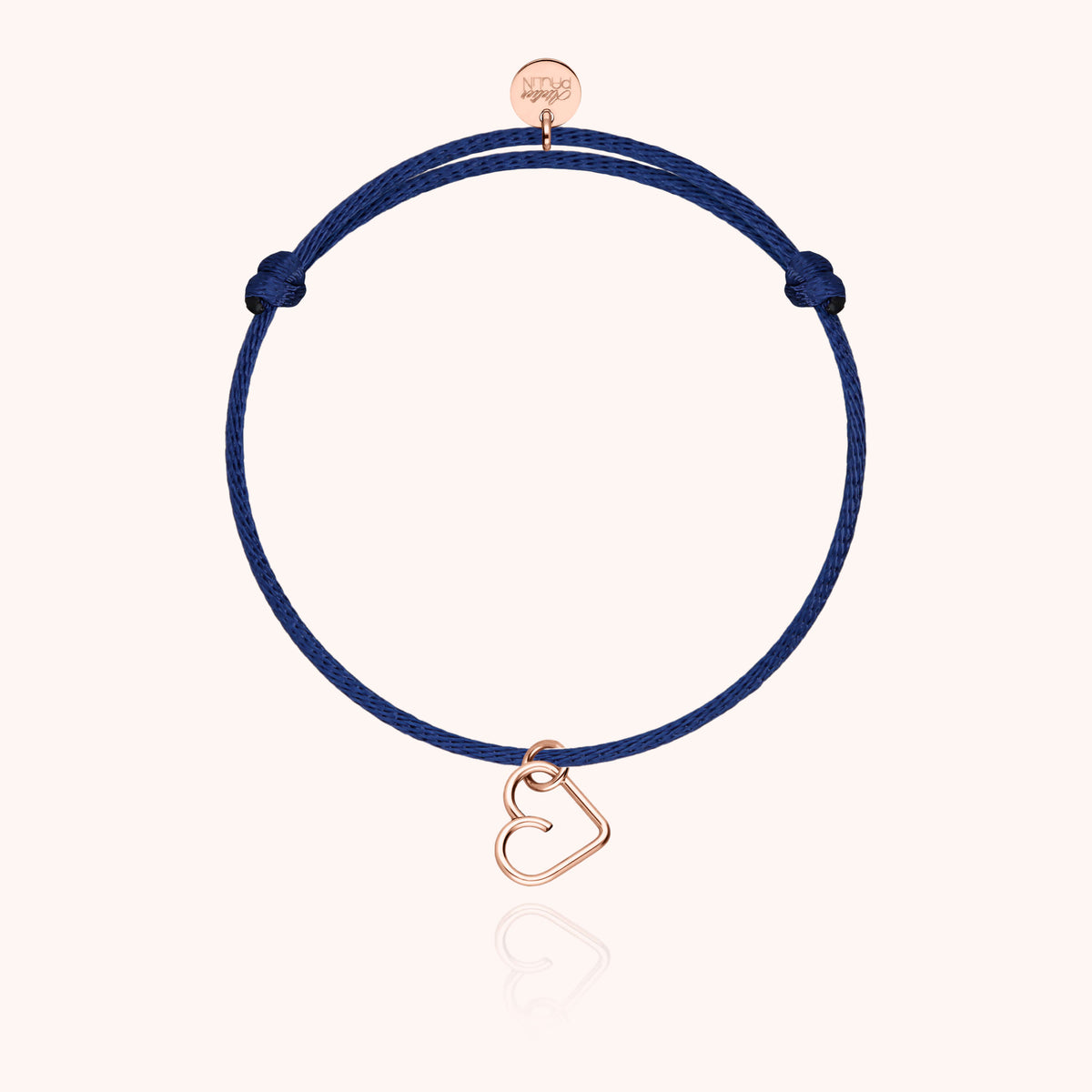 Gesamtansicht des personalisierten Armbands Lucky Charms Herz Kind