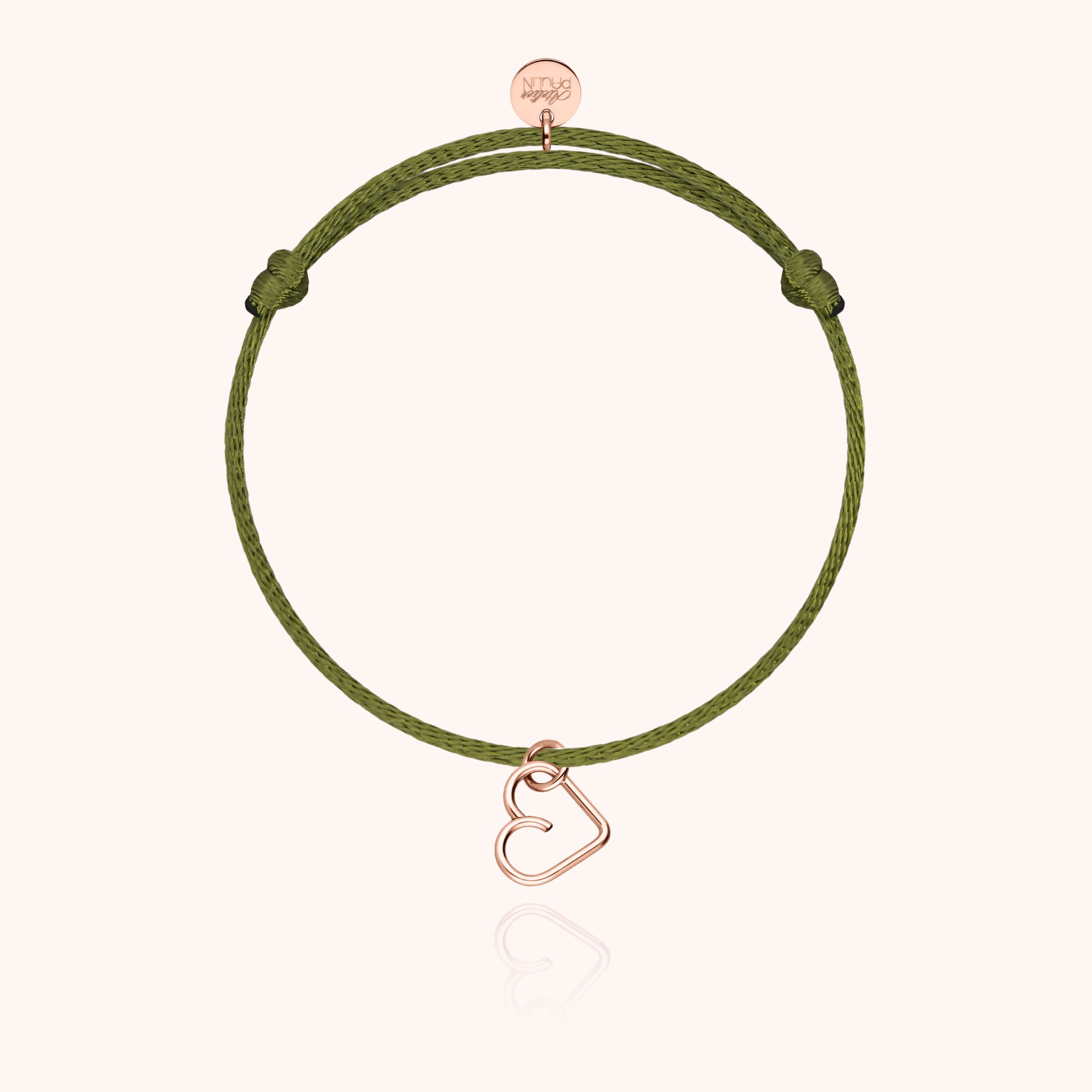 Bracelet Cordon Lucky Charms Cœur - or rose laminé