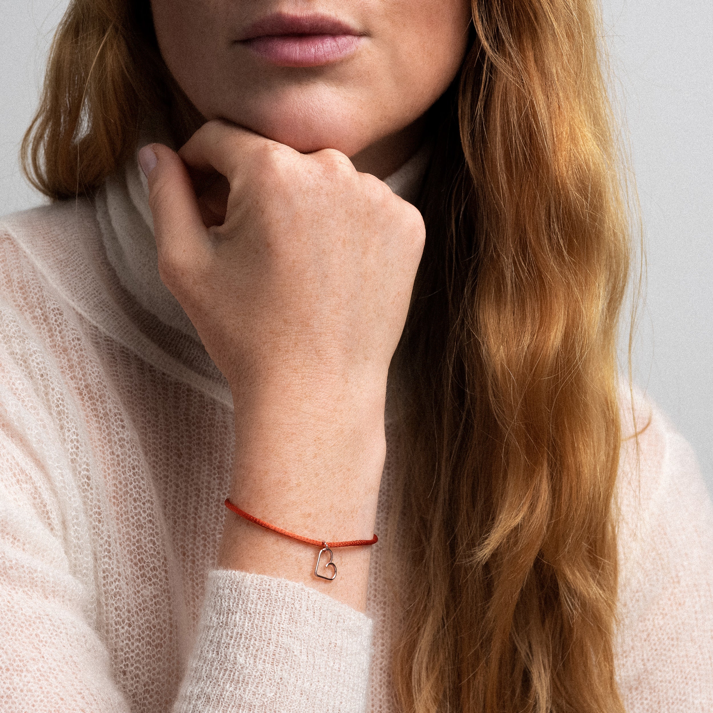 Bracelet Cordon Lucky Charms Cœur - or rose laminé