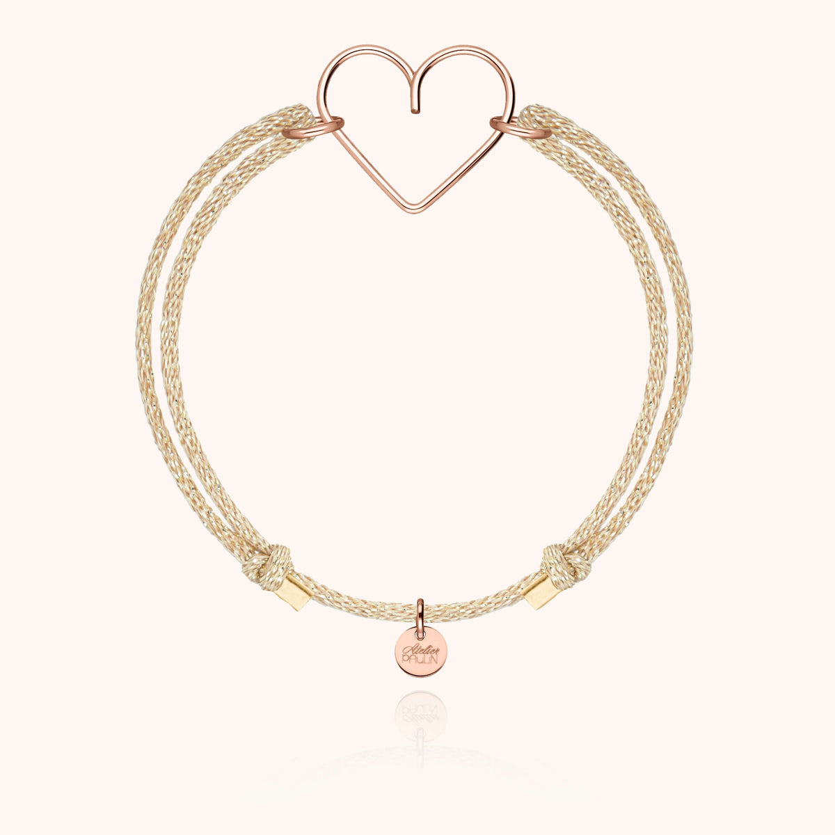 Bracciale Cordino Lurex Cuore nel suo cofanetto Atelier Paulin