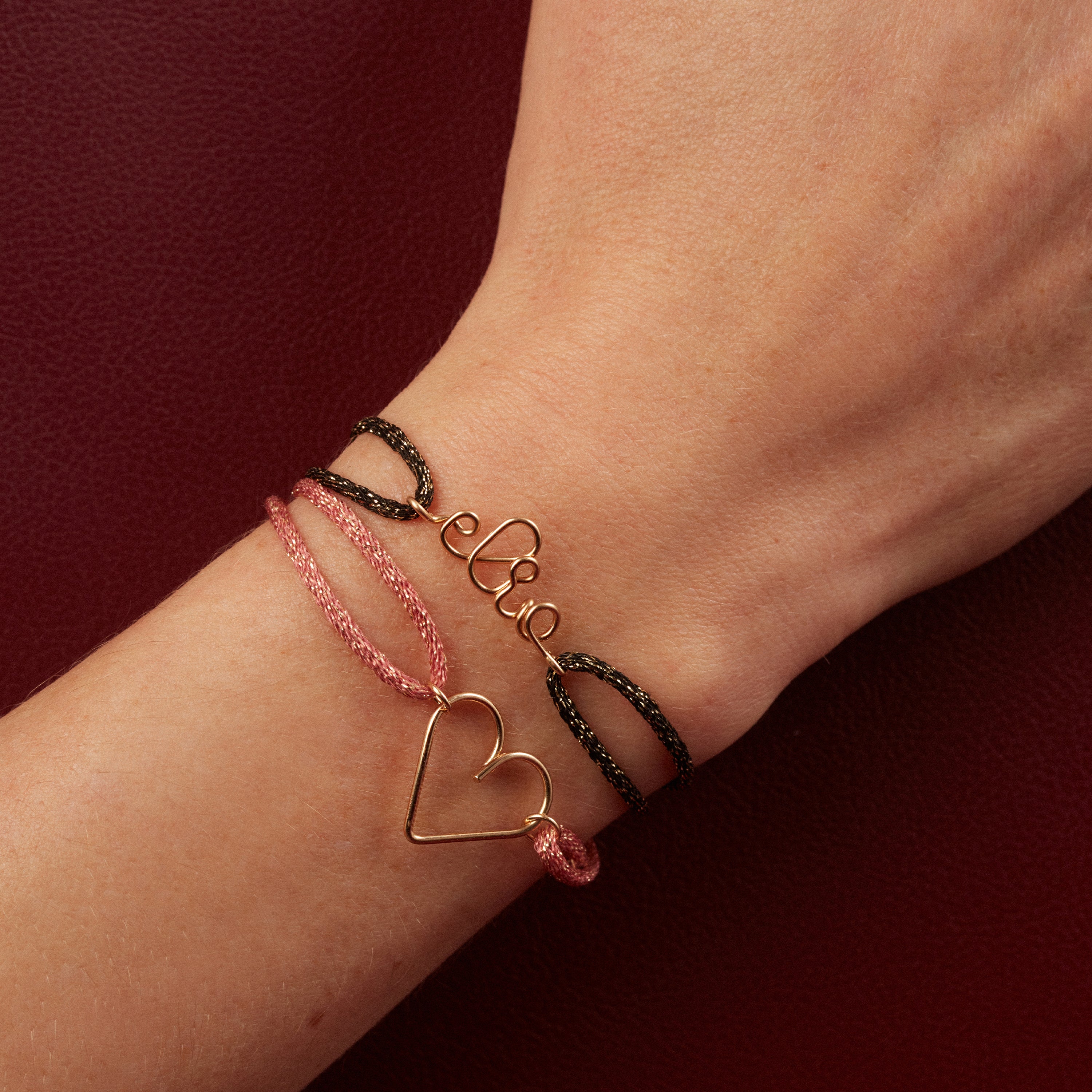 Lurex Personalized Cord Bracelet - Yellow 18k gold