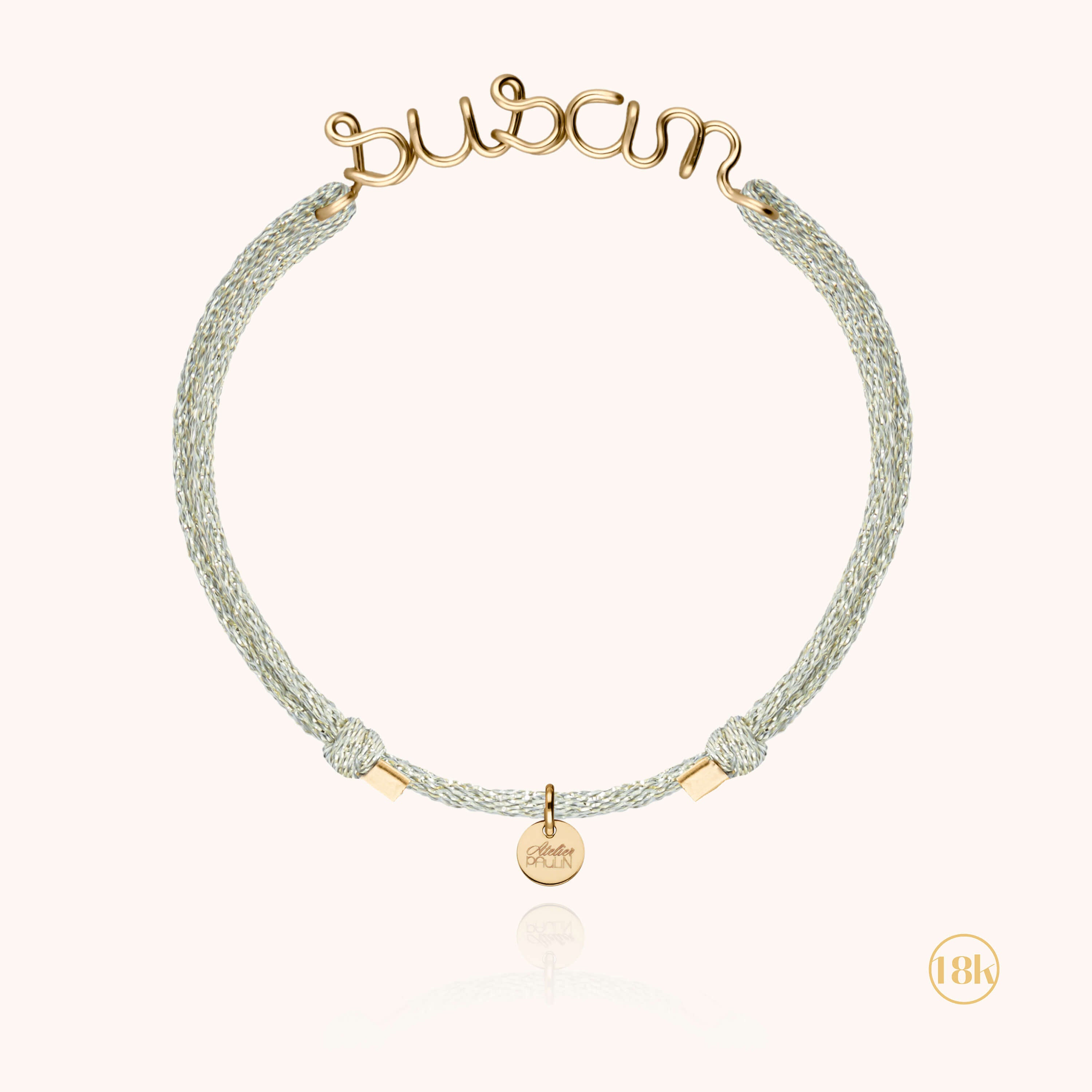 Bracelet Cordon Lurex Personnalisé en or jaune 18K — garantie à vie Atelier Paulin