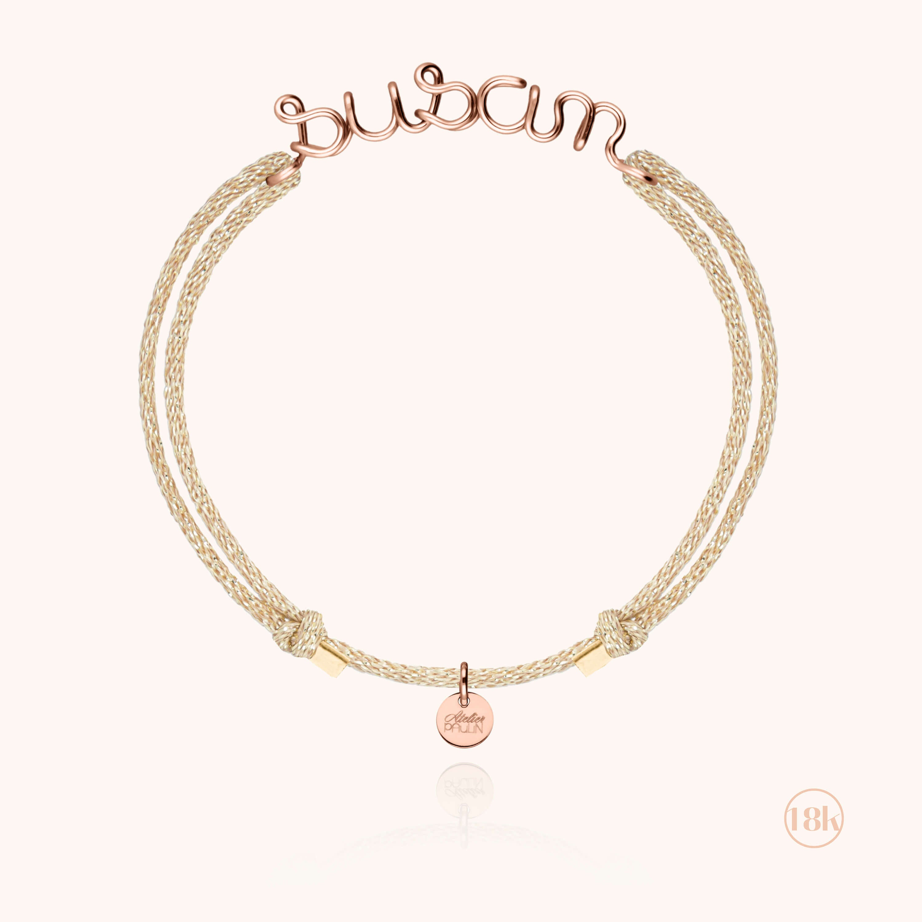 Bracciale Cordon Lurex Personalizzato - oro rosa 750/1000