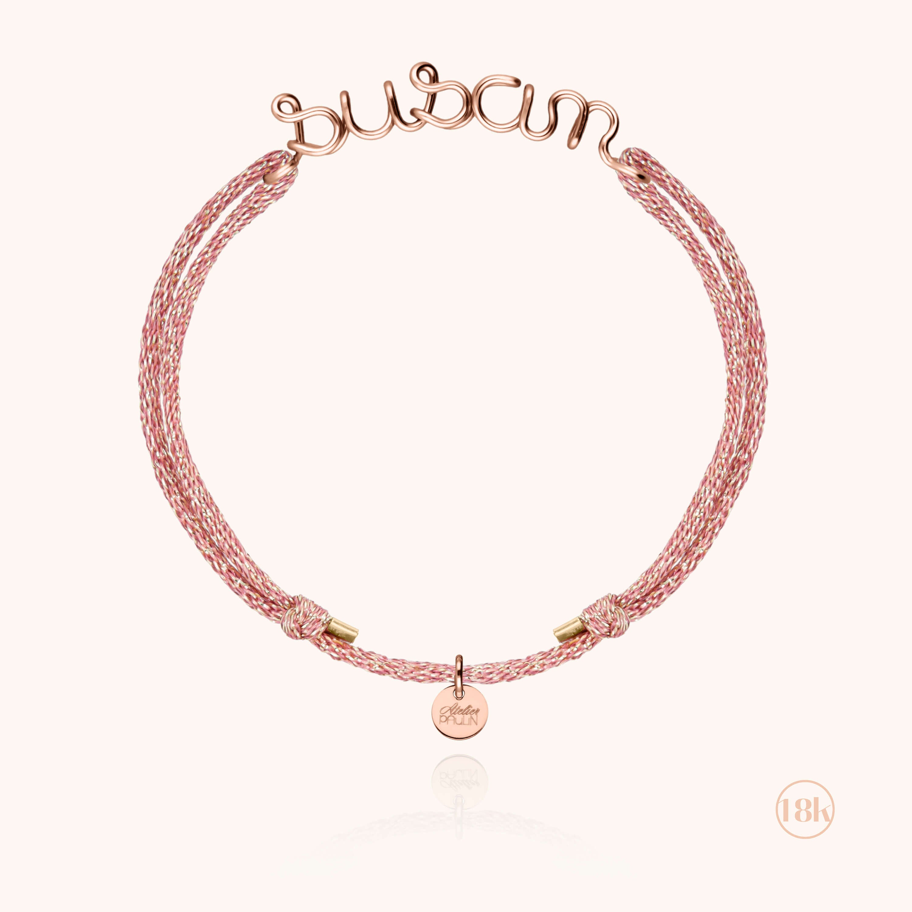 Bracciale Cordon Lurex Personalizzato - oro rosa 750/1000