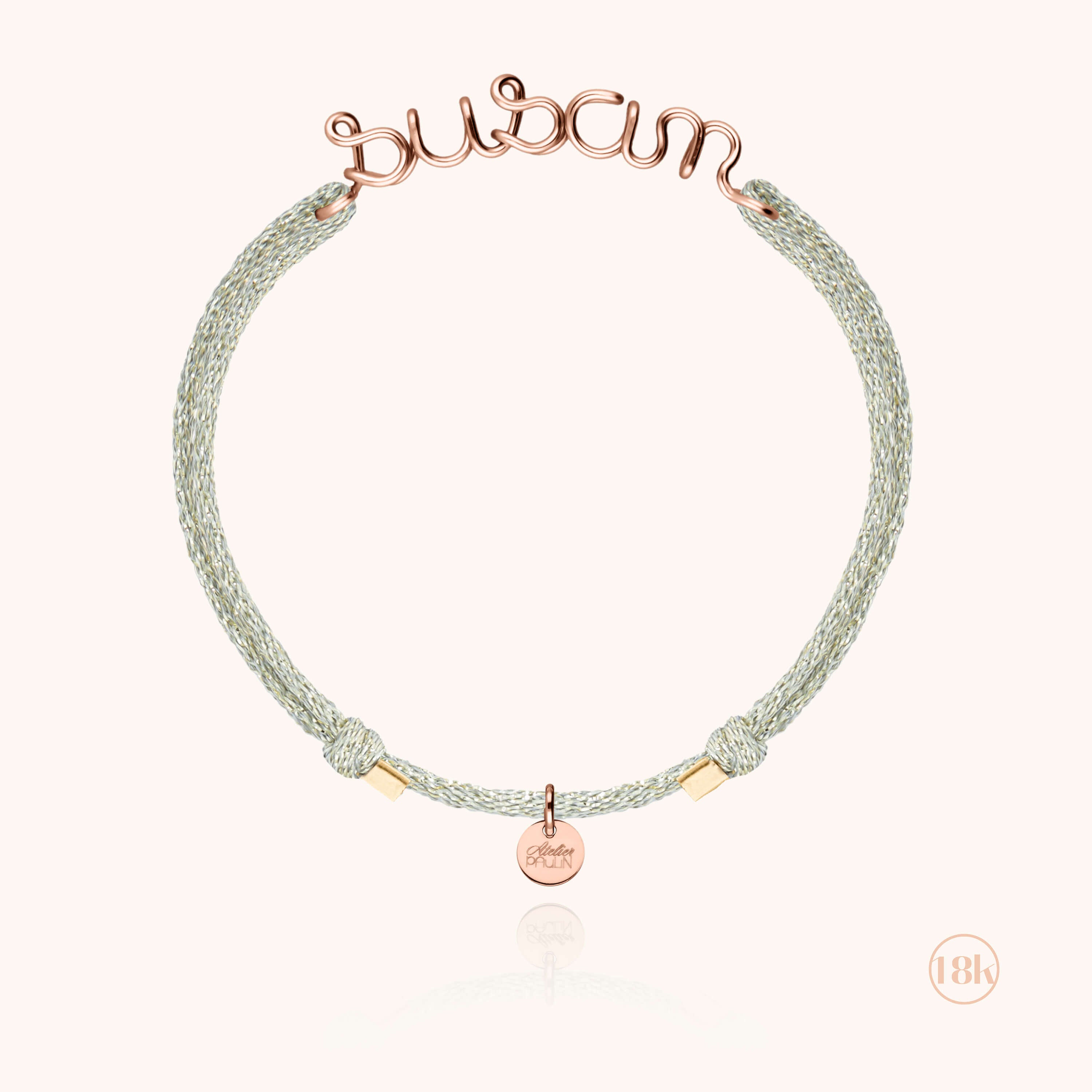 Bracciale Cordon Lurex Personalizzato - oro rosa 750/1000