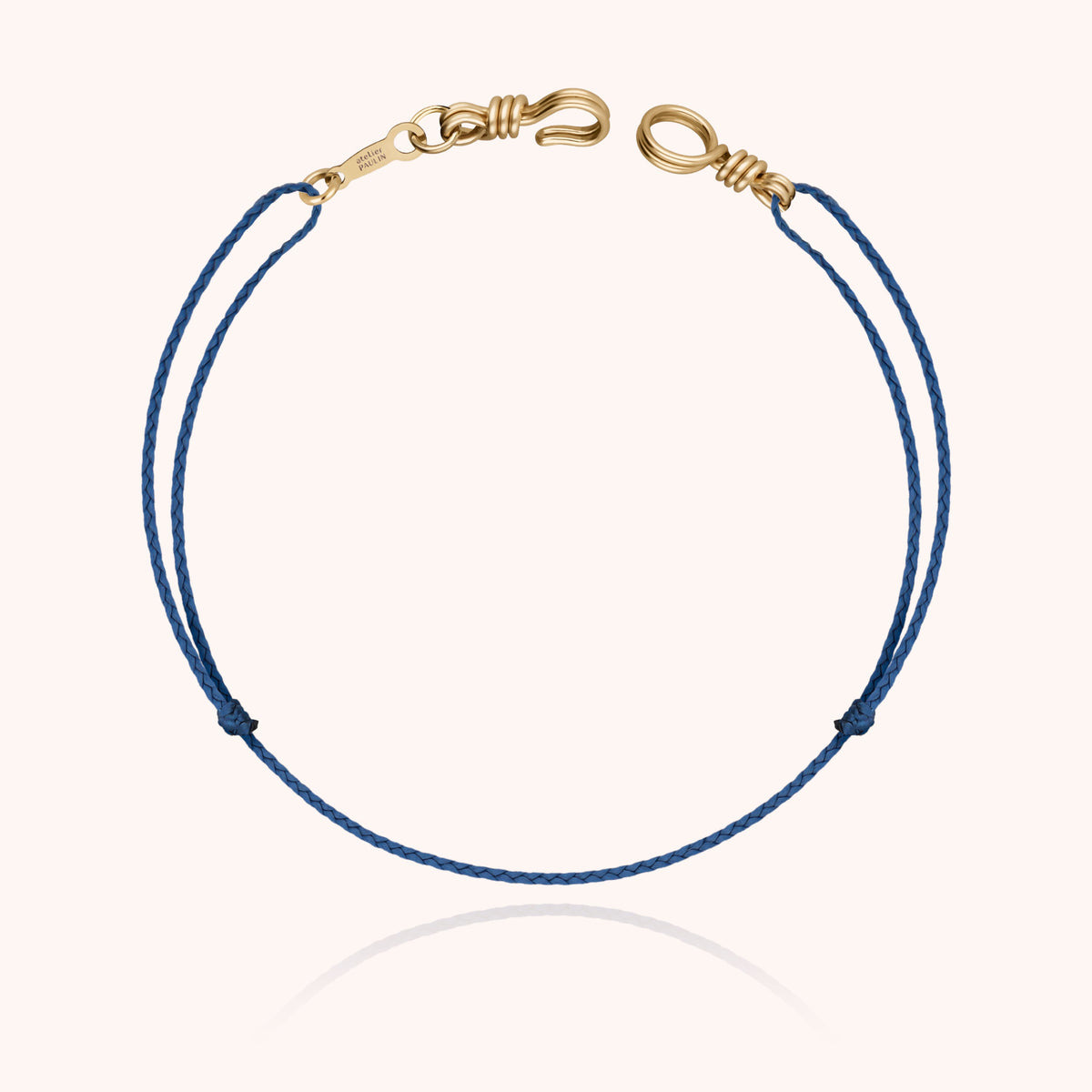 Cord Bracelet Mini Attache moi in 14k yellow gold-filled wire on an olive cord