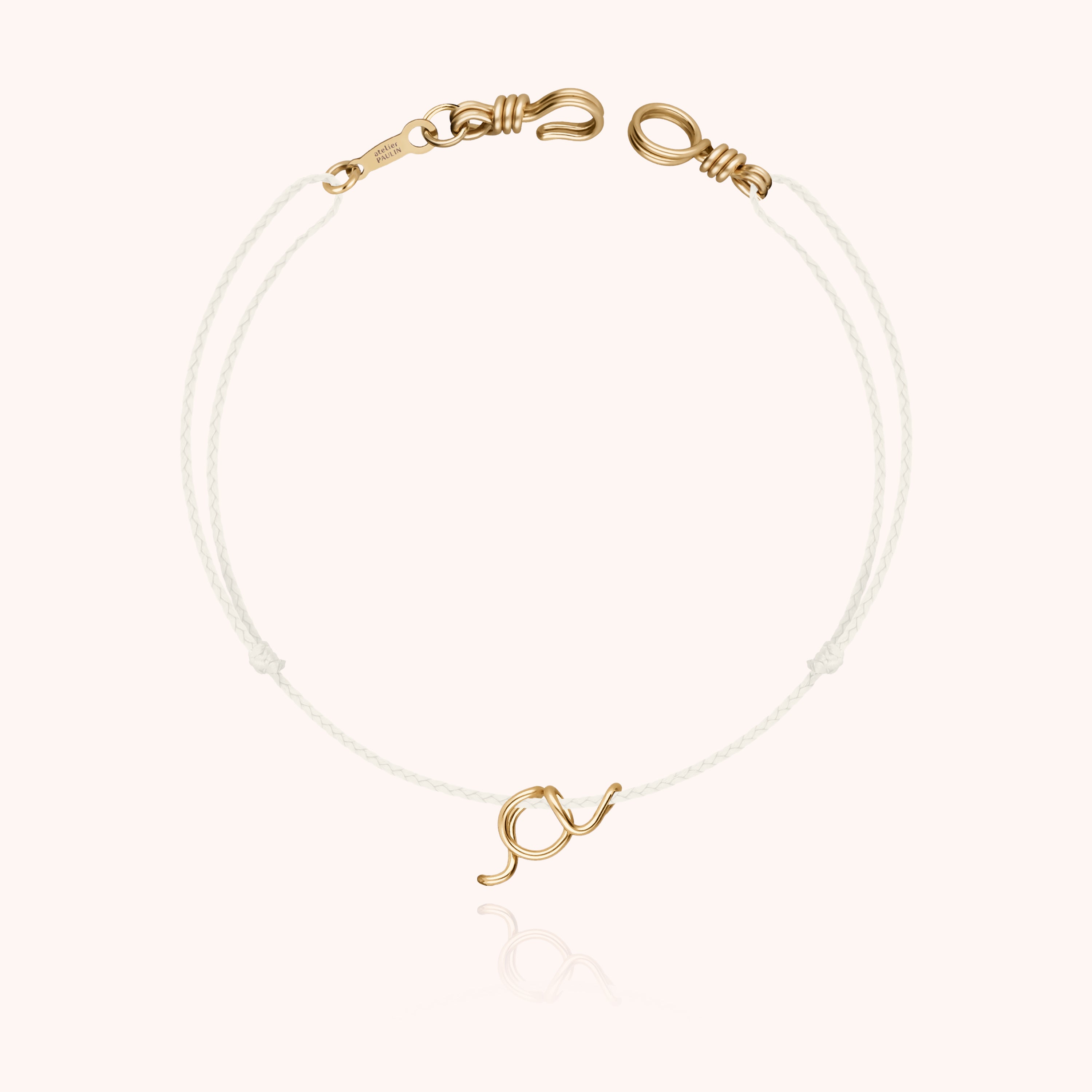 Attache moi Initiale Cord Bracelet - 18k yellow gold