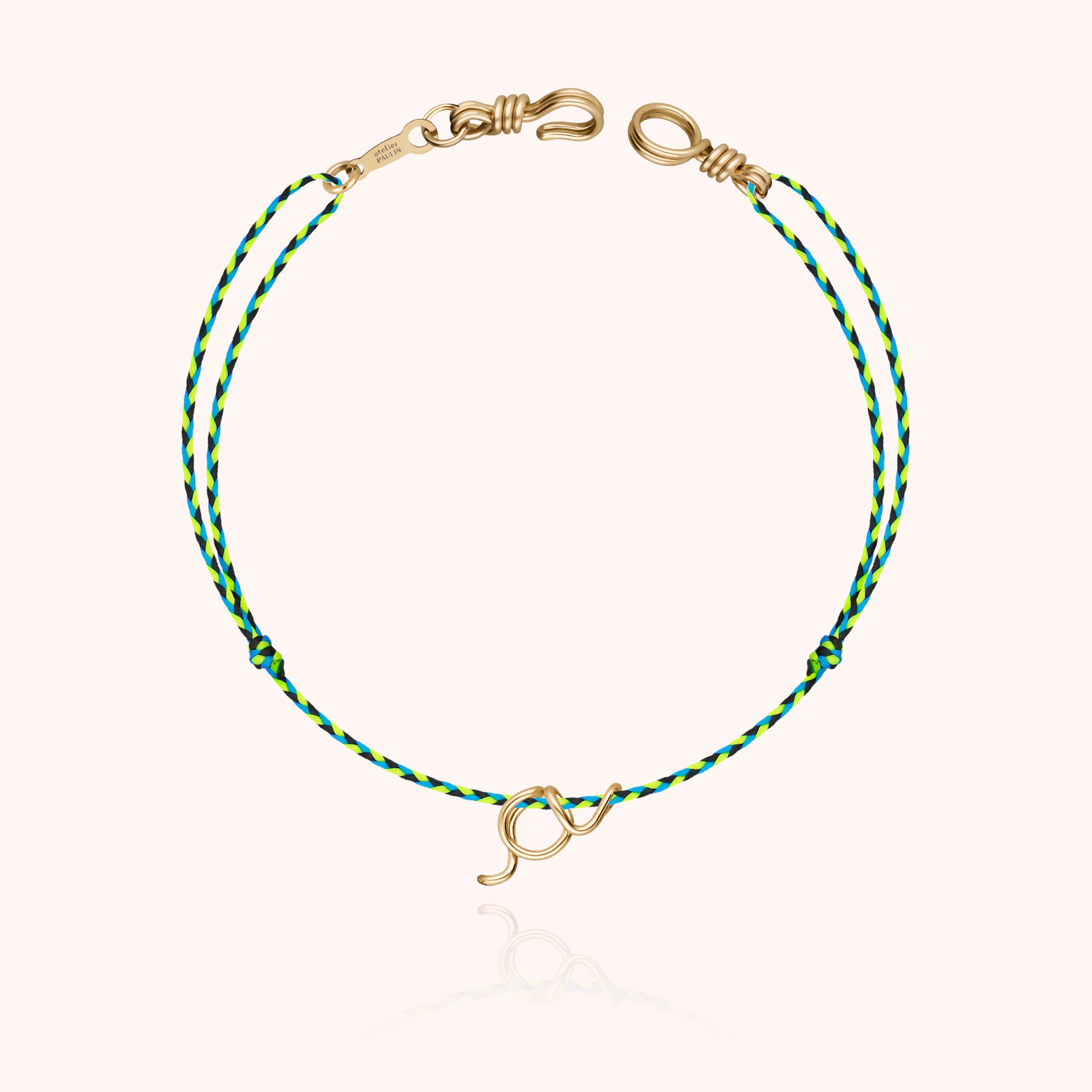 Attache moi Initiale Cord Bracelet - 18k yellow gold