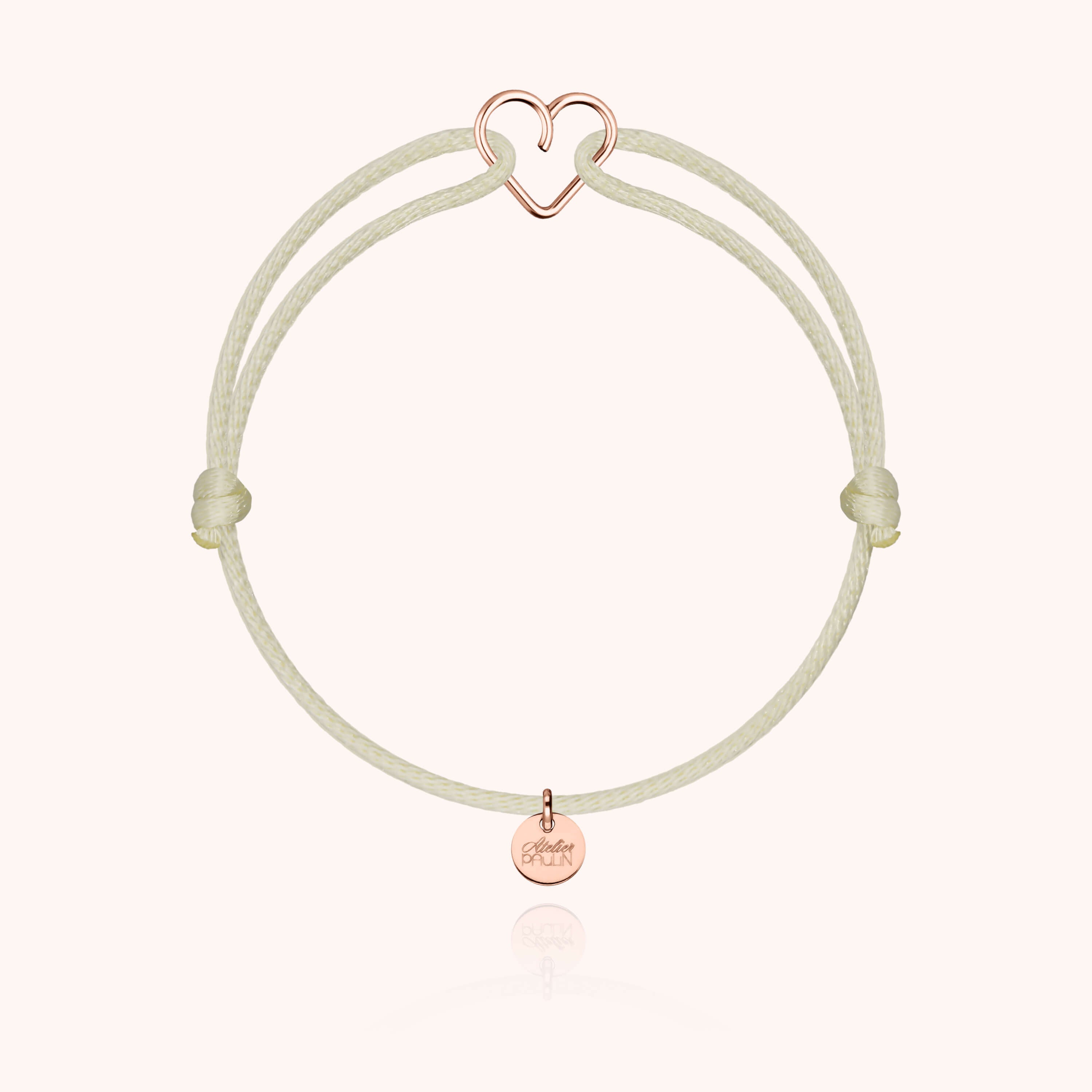 Bracciale Cordino Mini Cuore - oro rosa laminato