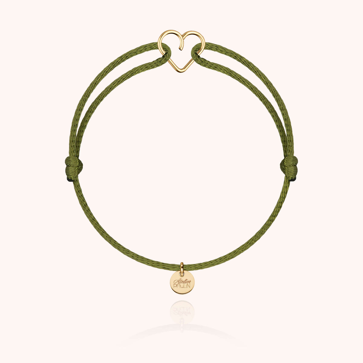 Bracciale Cordino Mini Cuore in filo d'oro giallo 18kt