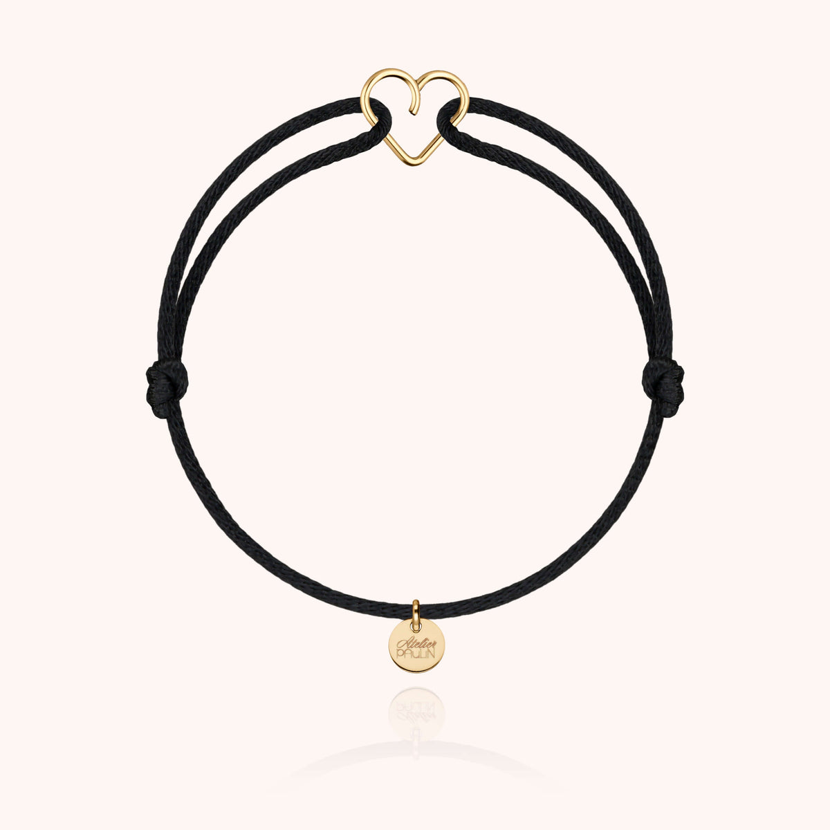 Armband Kordel Mini Herz aus Gelbes Goldfilled — von Hand gefertigtes Schmuckstück Atelier Paulin