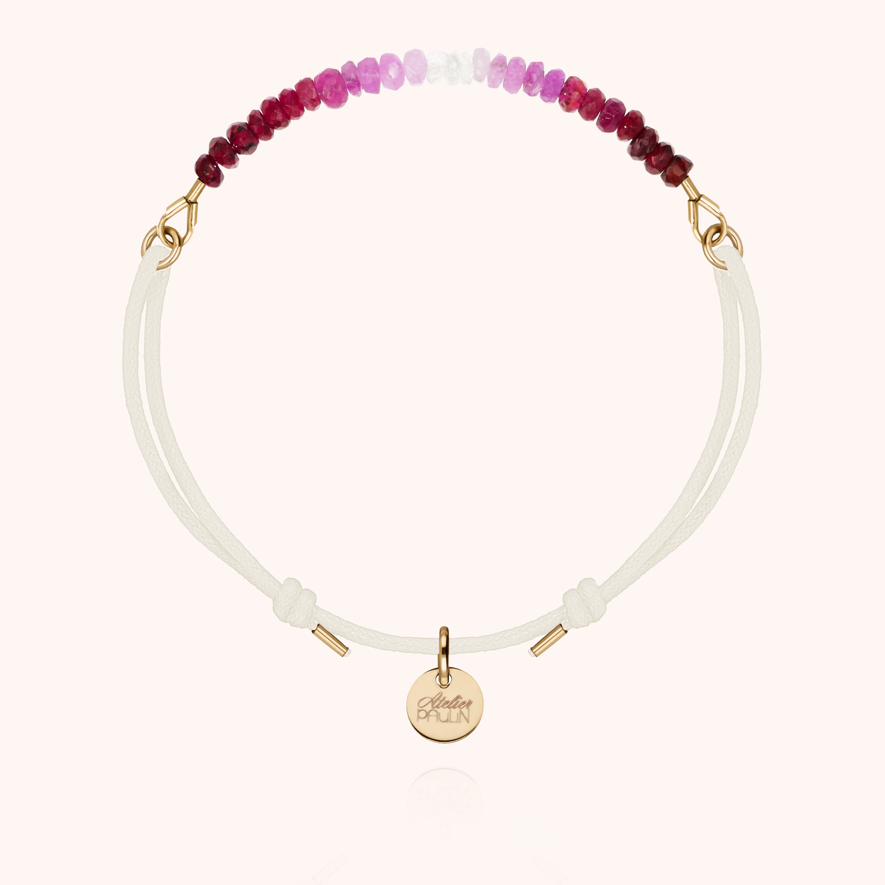 Bracelet Cordon Nonza - rubis — fabriqué à la main à Paris