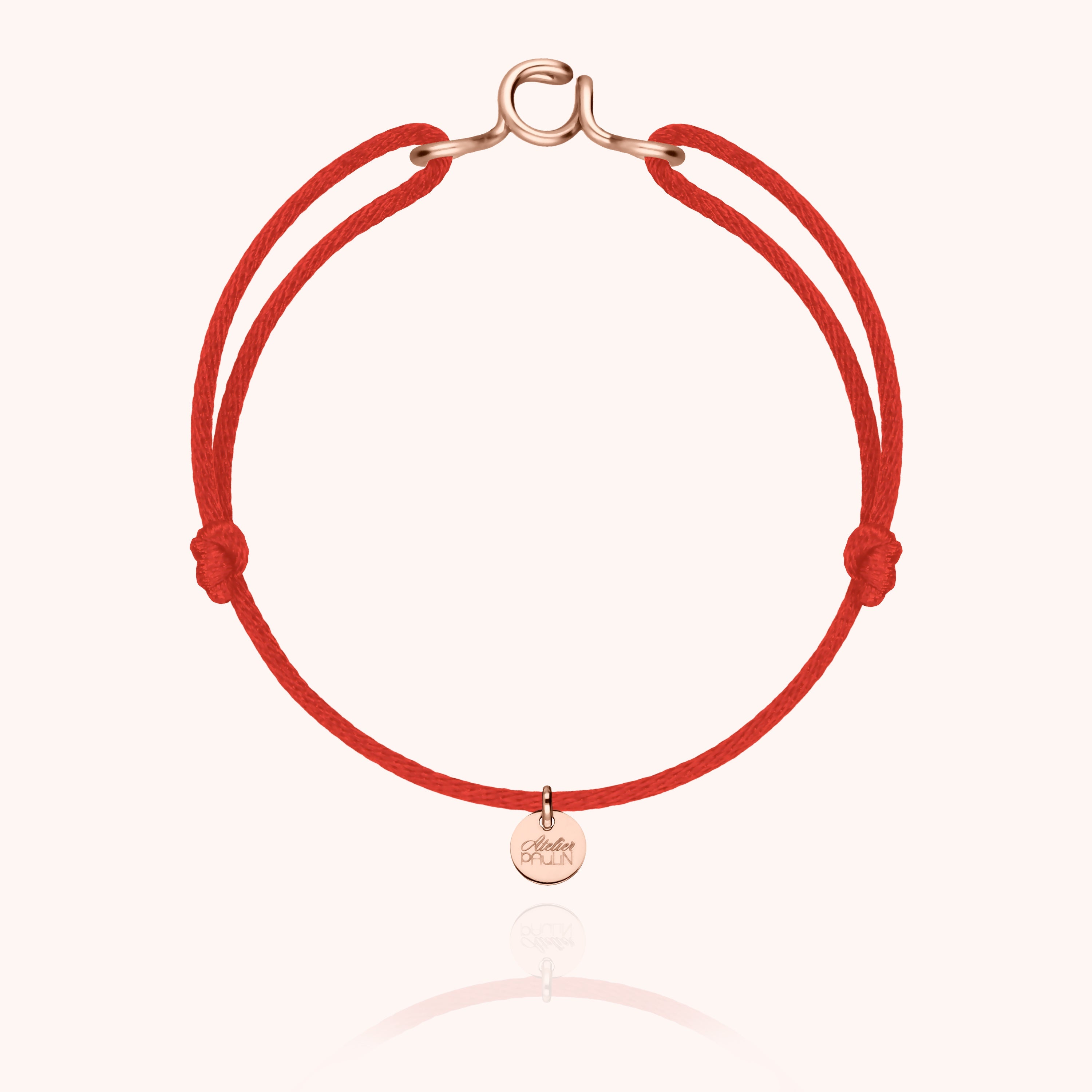 Bracelet Cordon Original Initiale en or rose laminé — bracelet personnalisable Atelier Paulin