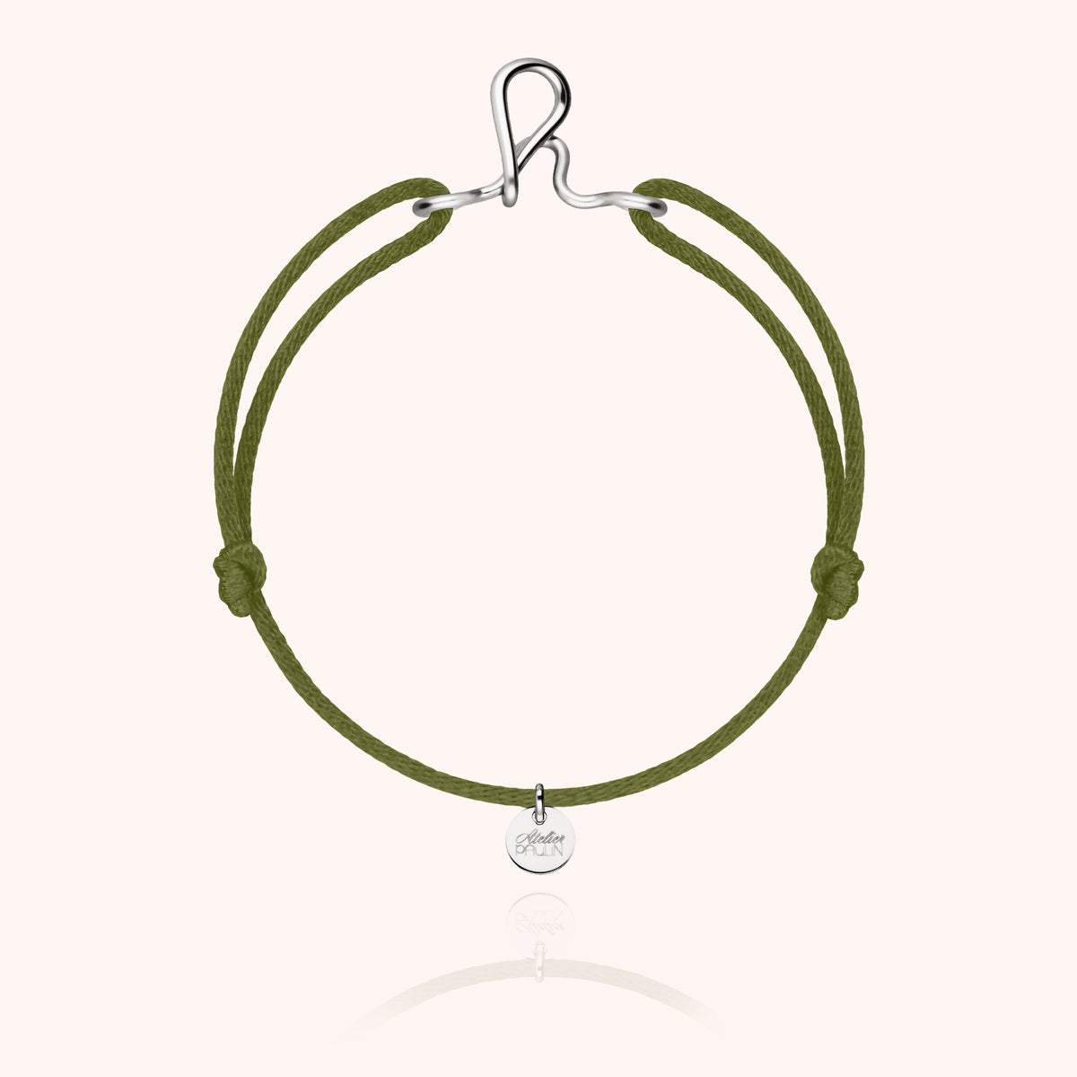 Bracciale Cordino Originale Iniziale in filo d'argento sterling 925