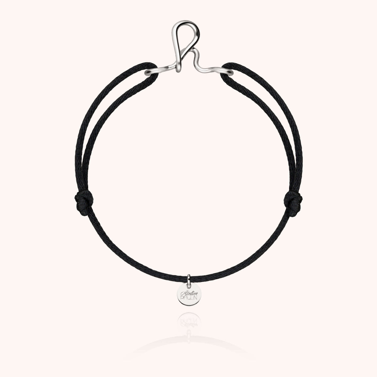 Bracciale Cordino Originale Iniziale in filo d'argento sterling 925