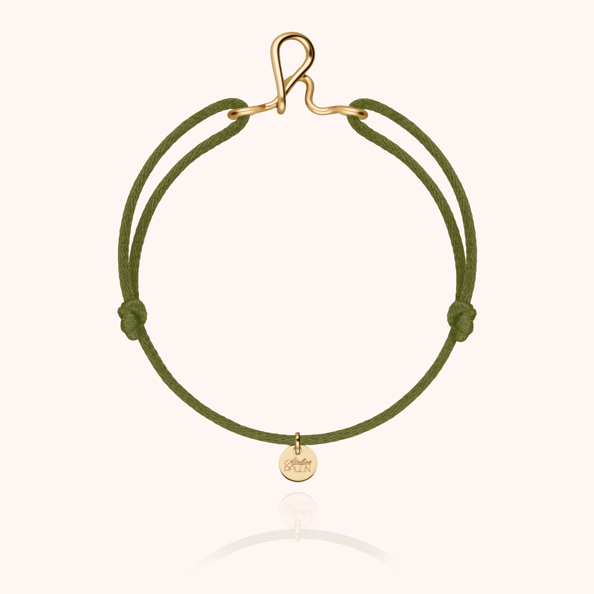 Armband Original Kordel Initiale aus Gelbes Goldfilled — personalisierbares Armband Atelier Paulin