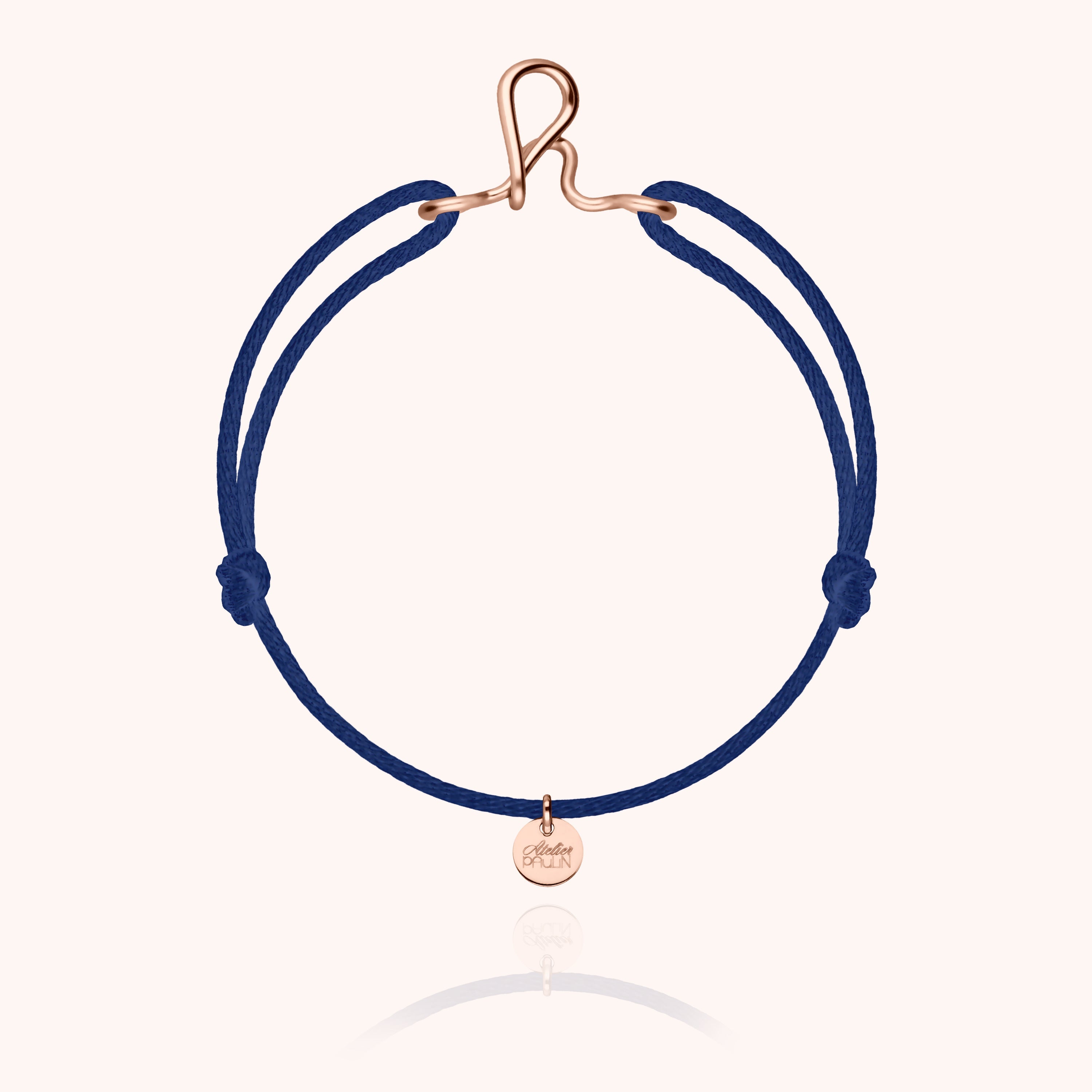 Bracelet Cordon Original Initiale en or rose laminé — bijou fait main Atelier Paulin