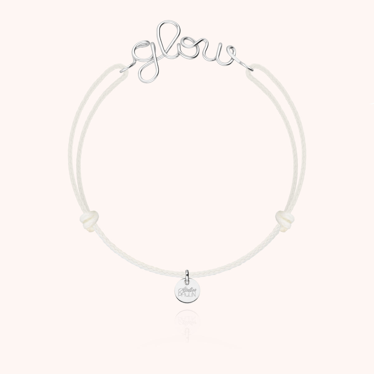 Bracciale Cordino Fosforescente Personalizzato in filo d'argento sterling 925