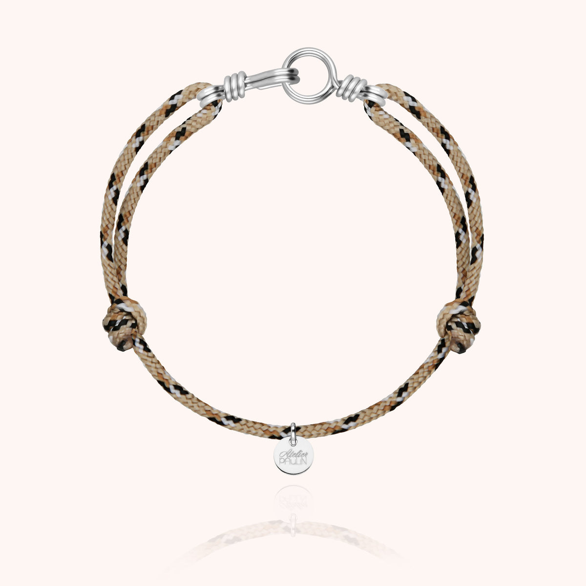 Armband Kordel Knot Attache moi — Detail des Metalldrahts, 925 Sterlingsilber
