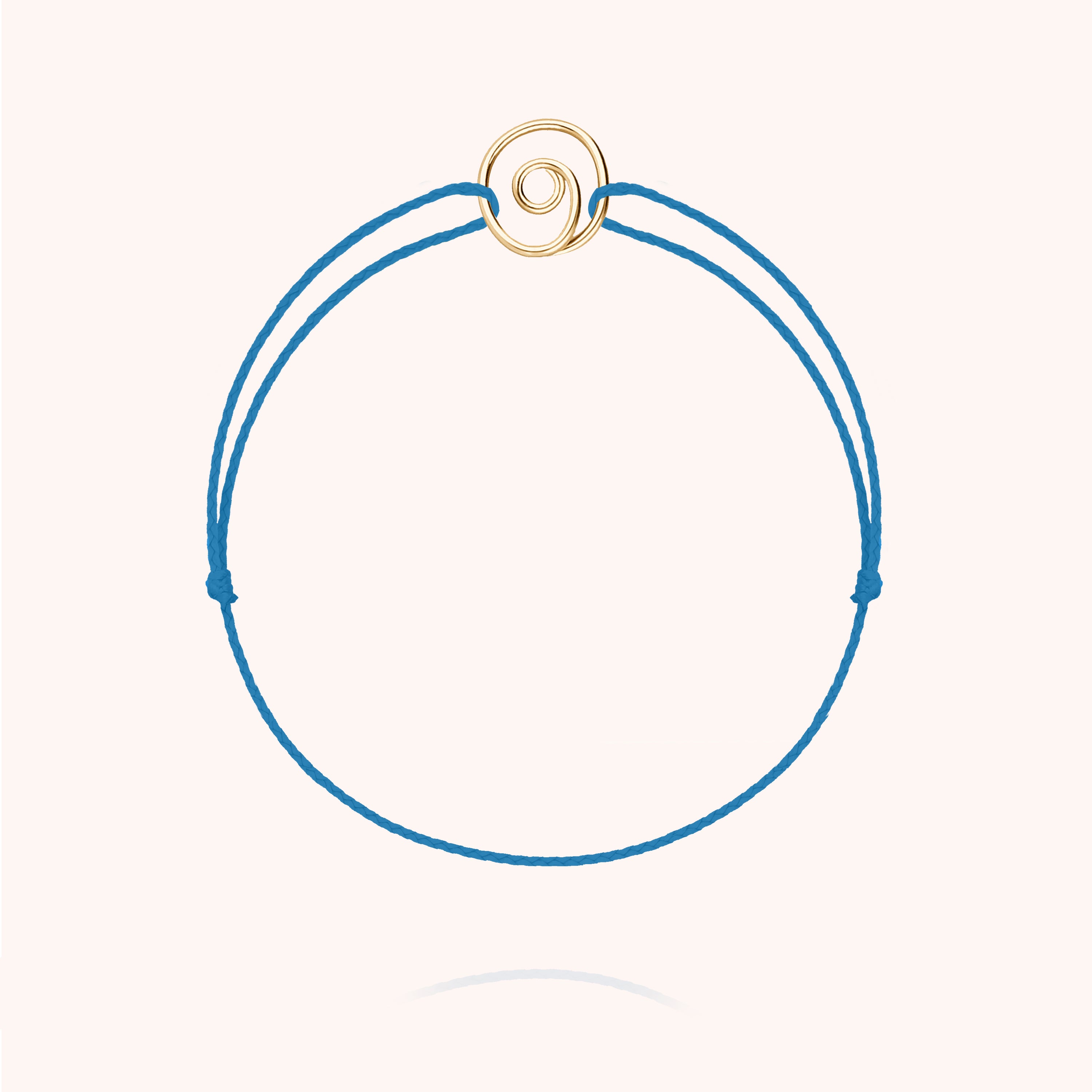 Eye of Saint Lucia Blue Cord Bracelet - 14k yellow gold filled