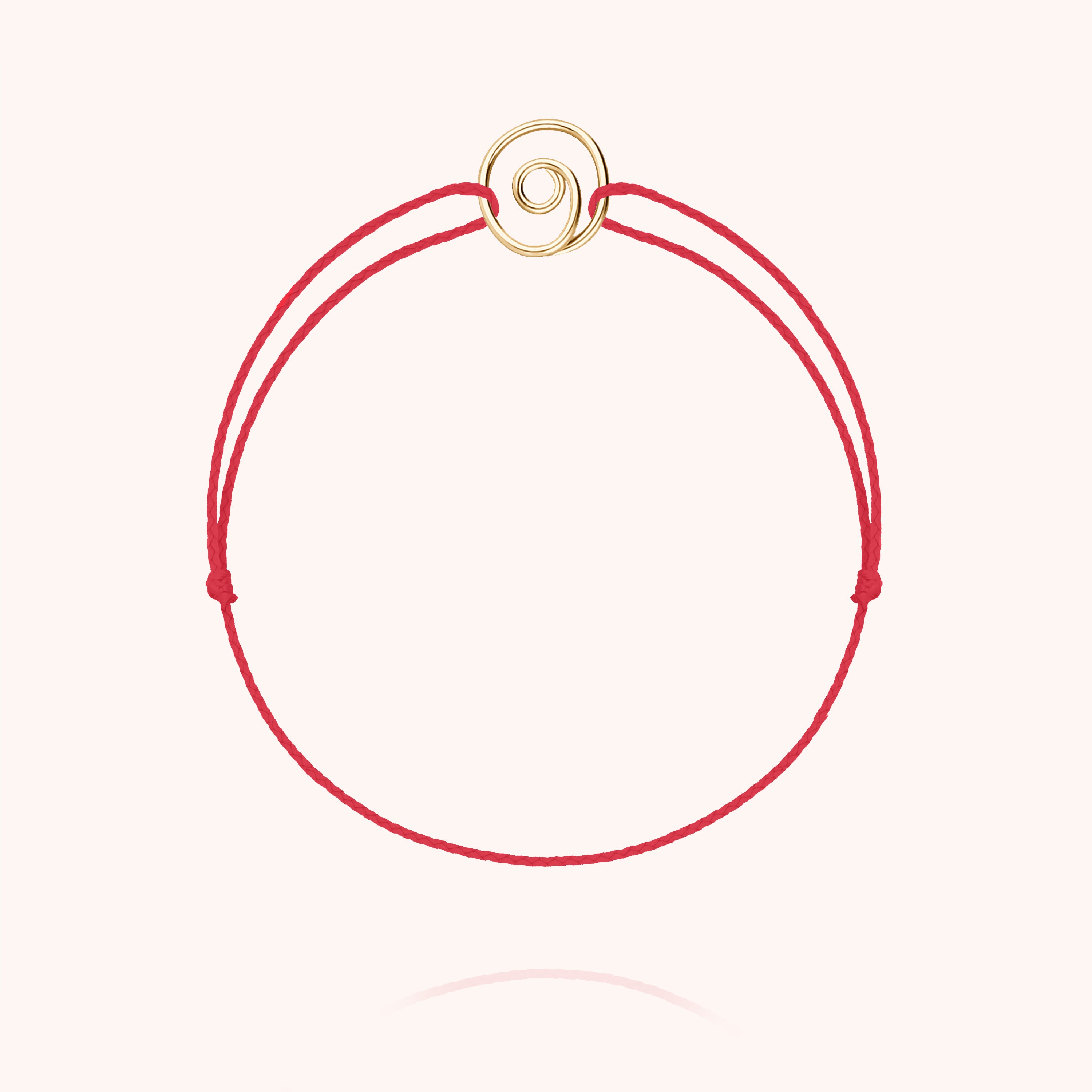 Eye of Saint Lucia Red Cord Bracelet - 14k yellow gold filled