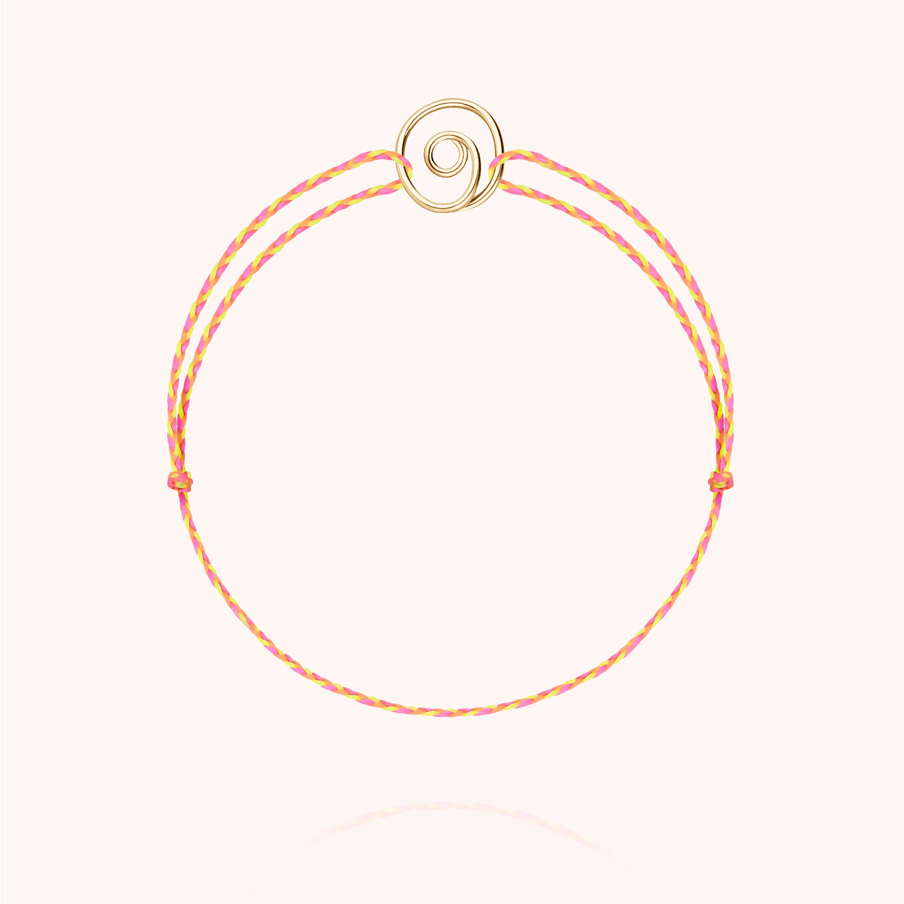 Eye of Saint Lucia Orange Slim Knot Cord Bracelet - 14k yellow gold filled
