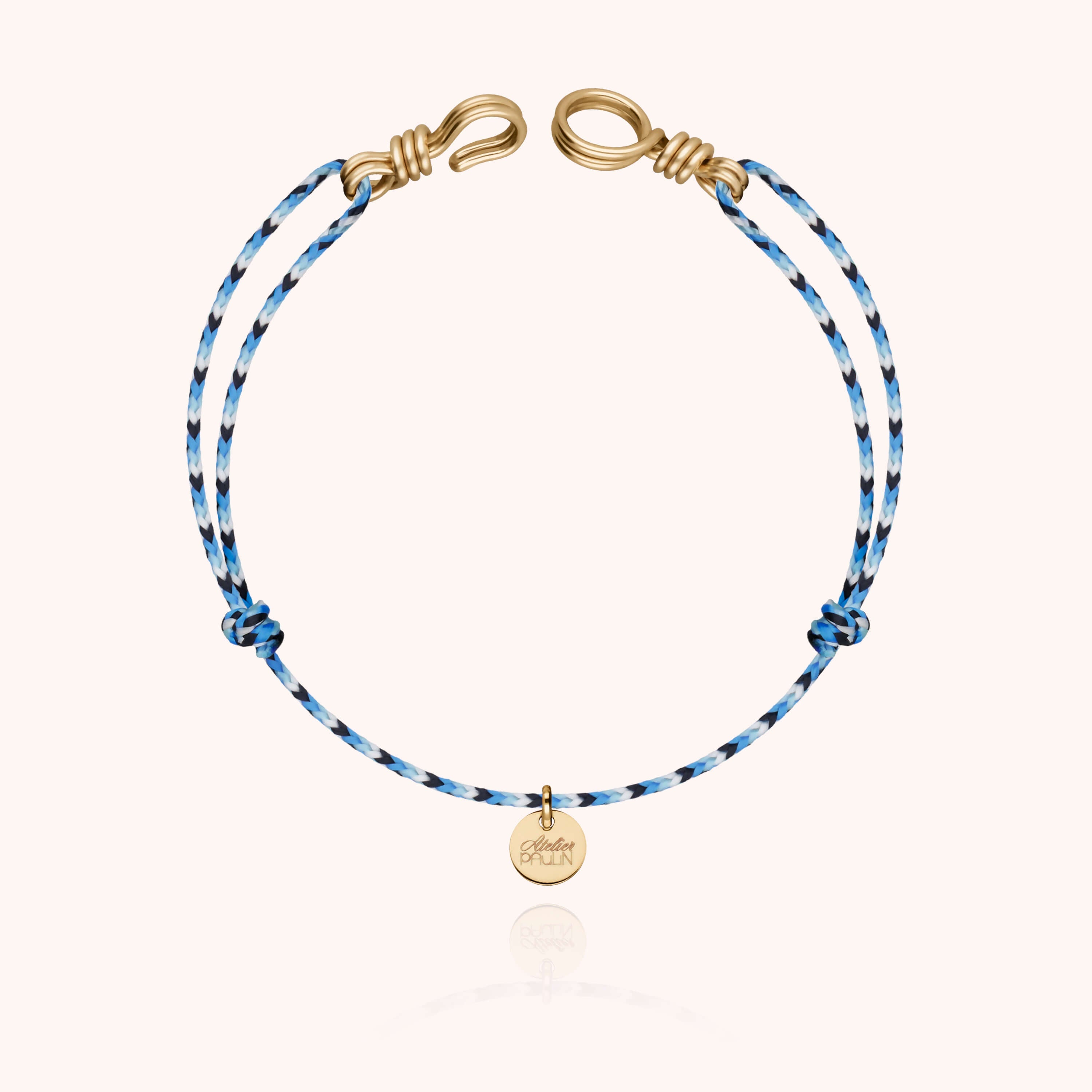 Bracelet Cordon Slim Knot Attache moi en or jaune laminé — expédition sécurisée Paris