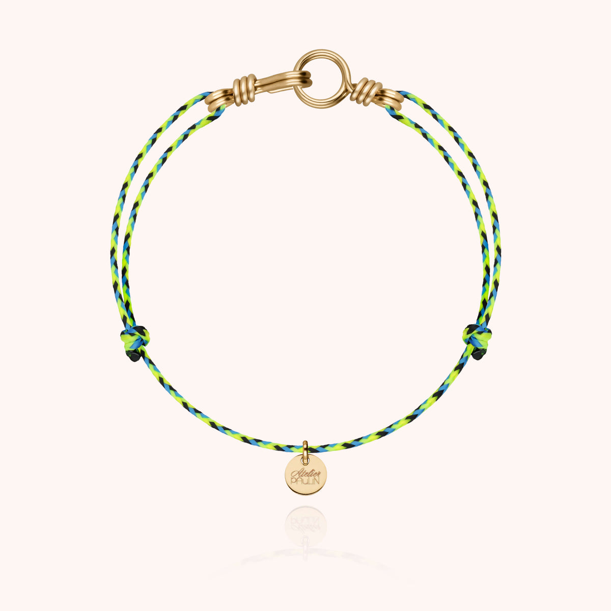Bracelet Fantaisie En Cordon Jaune Avec Nœud Coulissant - Unisexe - Neuf Avec étiquettes
