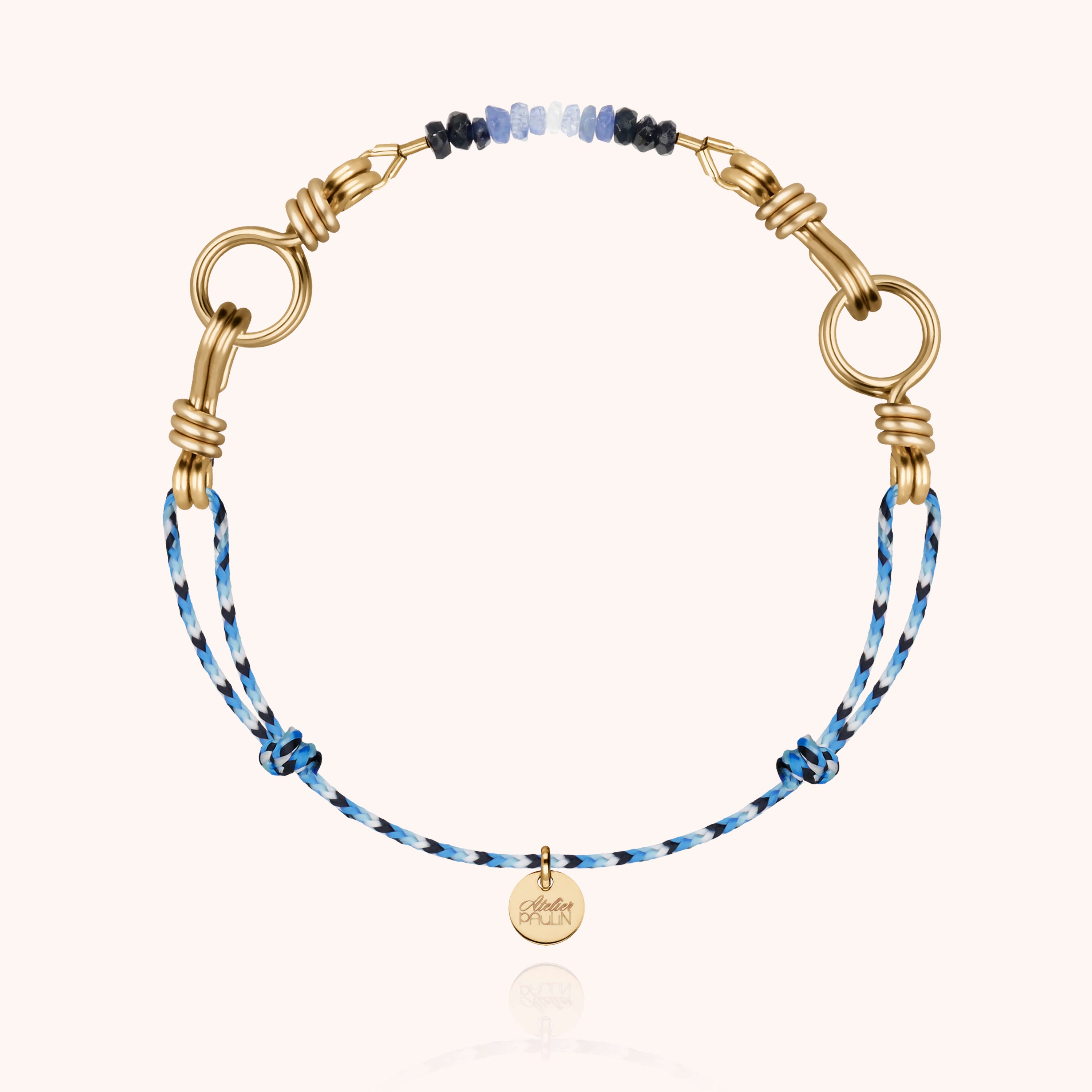 Bracelet cordon initiale gold filled 14k masculin discret Atelier Paulin - or jaune laminé -