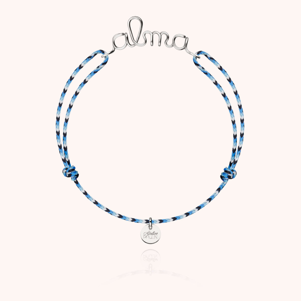 Personalisiertes Armband Cordon Slim Knot aus 925 Sterlingsilber — von Hand gefertigtes Schmuckstück