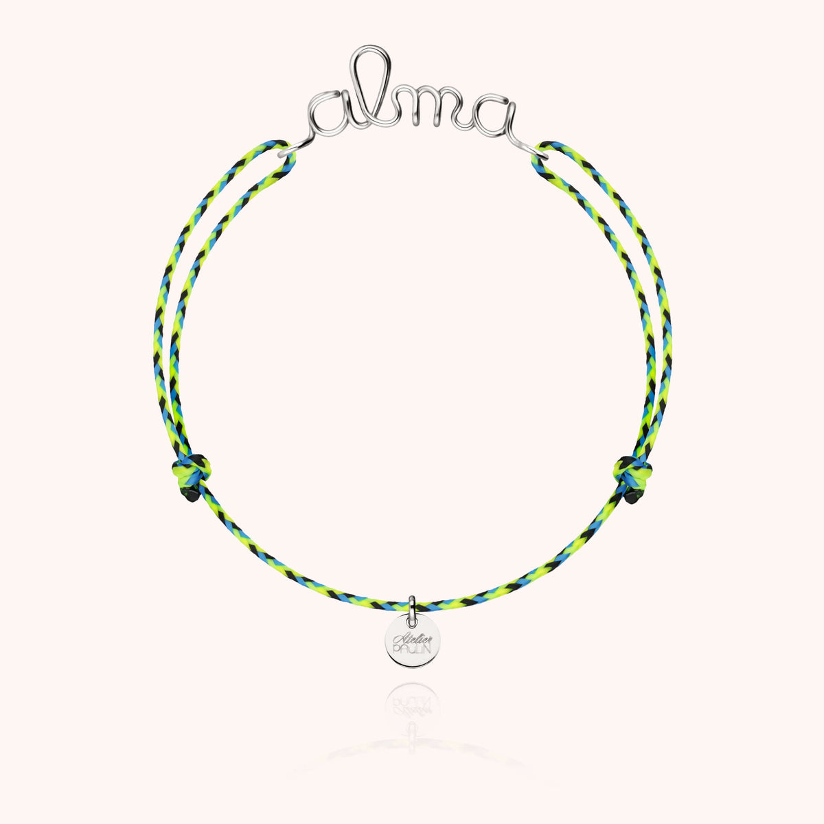 Personalisiertes Armband Cordon Slim Knot — Nahaufnahme des Verschlusses, 925 Sterlingsilber