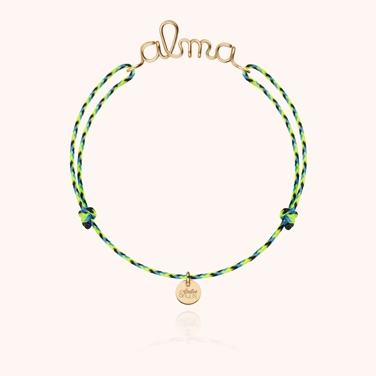 Bracciale Cordino Slim Knot Personalizzato in filo d'oro giallo laminato 14k