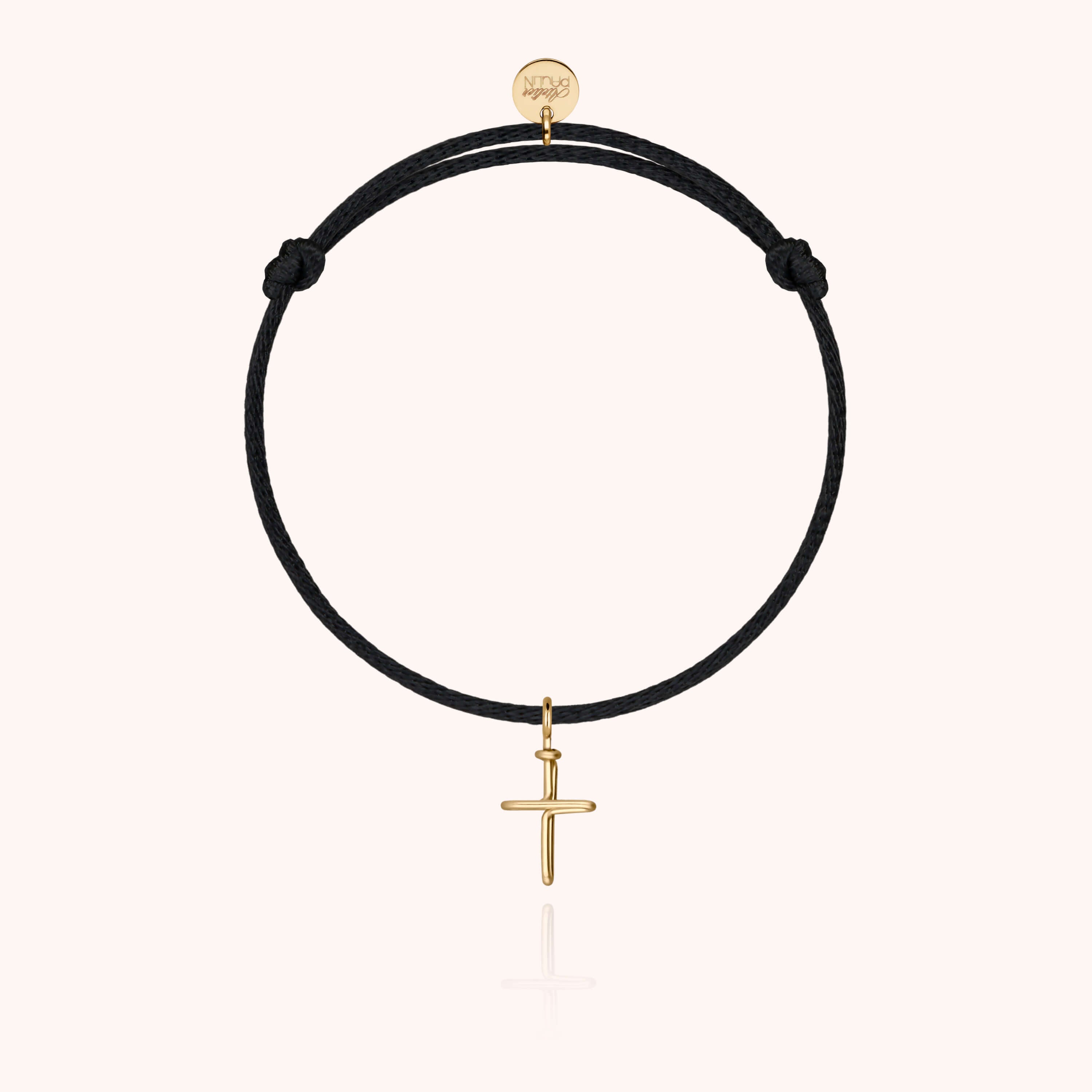 Bracelet cordon personnalisé avec charm croix pour enfant