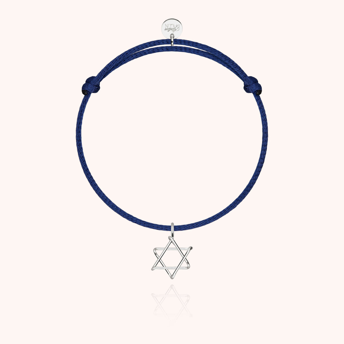 Kordelarmband mit Charms Symbolic Davidstern aus Sterlingsilber für Kinder