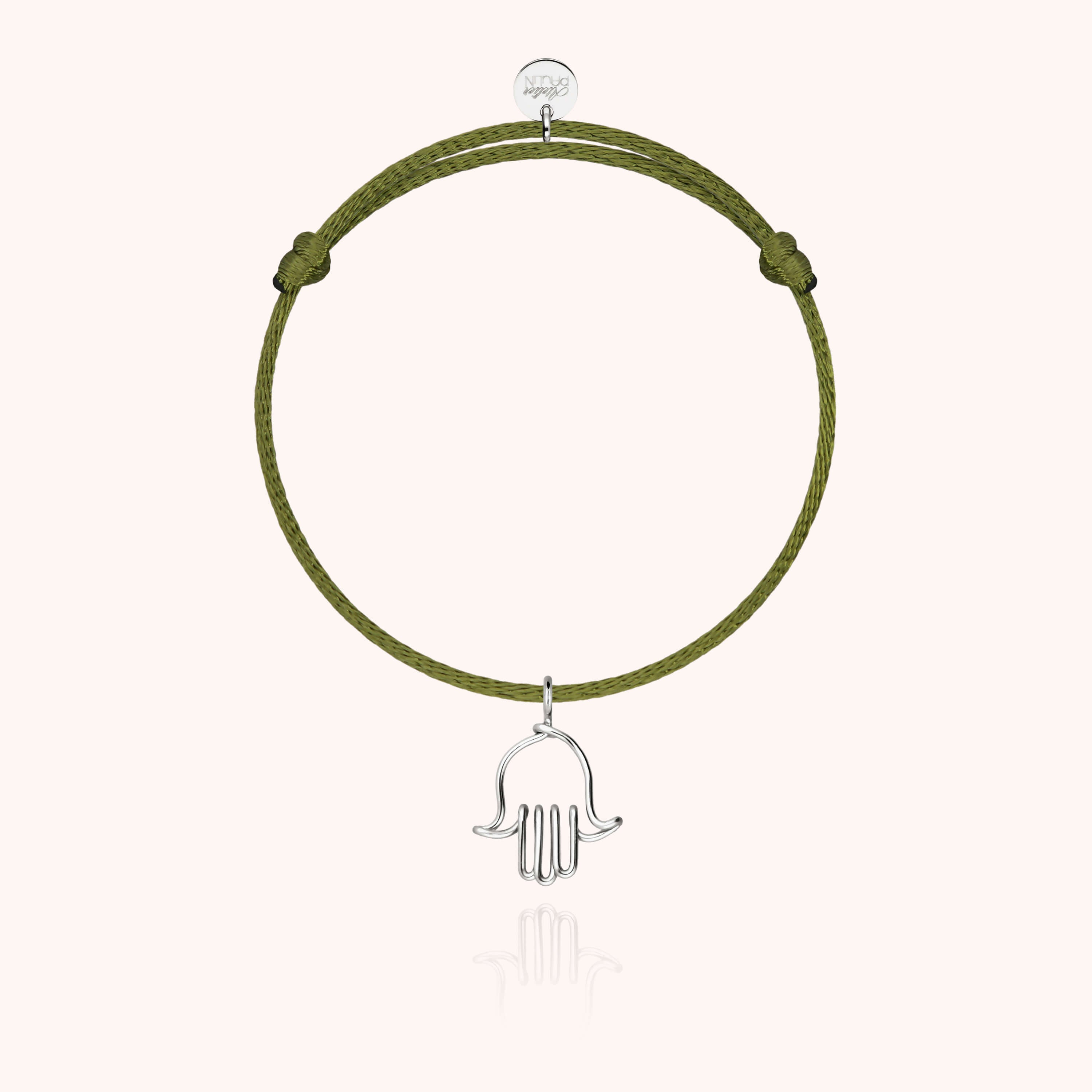Braccialetto Cordon Charms Simbolico Mano di Fatma - argento