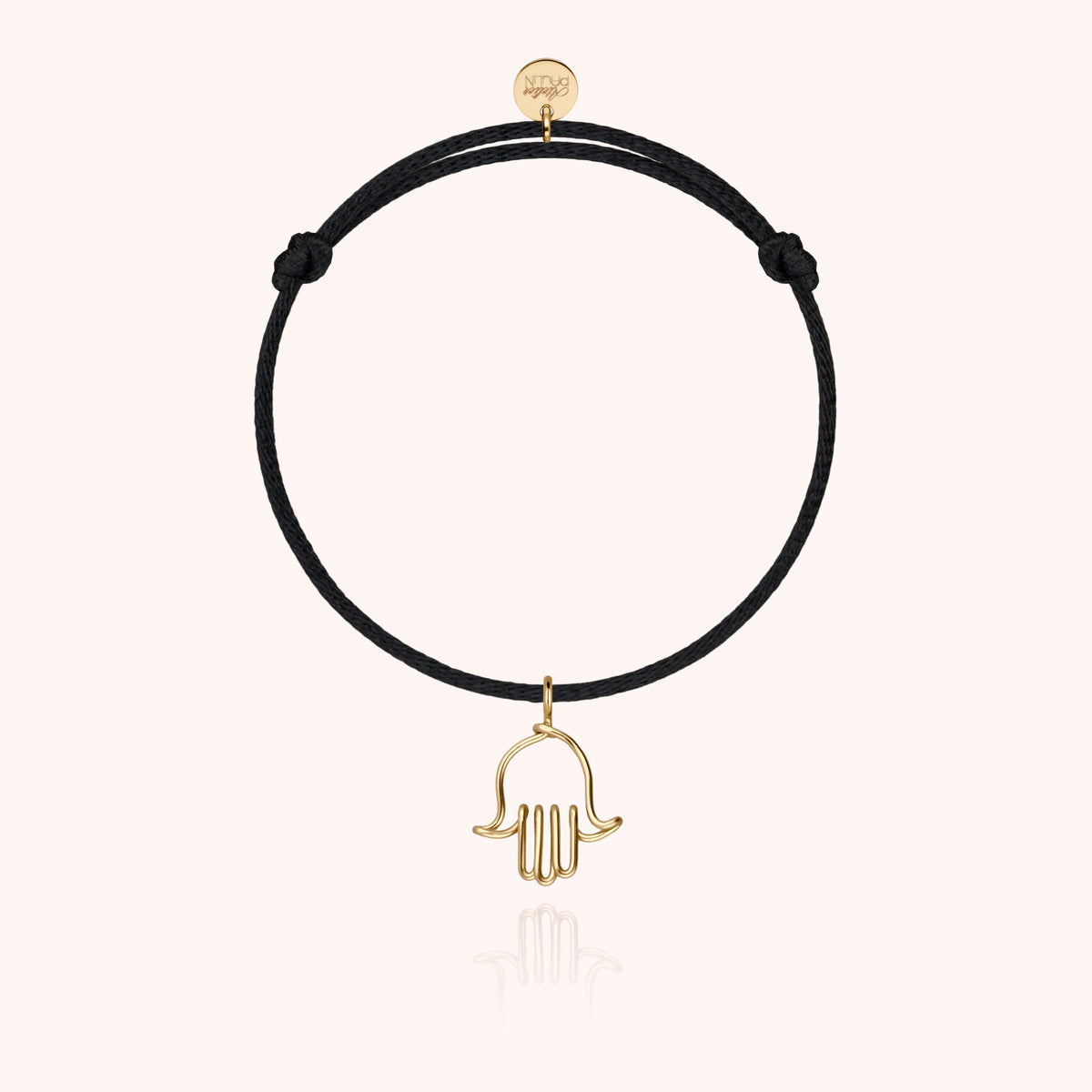Bracelet Cordon Charms Symbolic Main de Fatma en or jaune laminé — qualité artisanale garantie