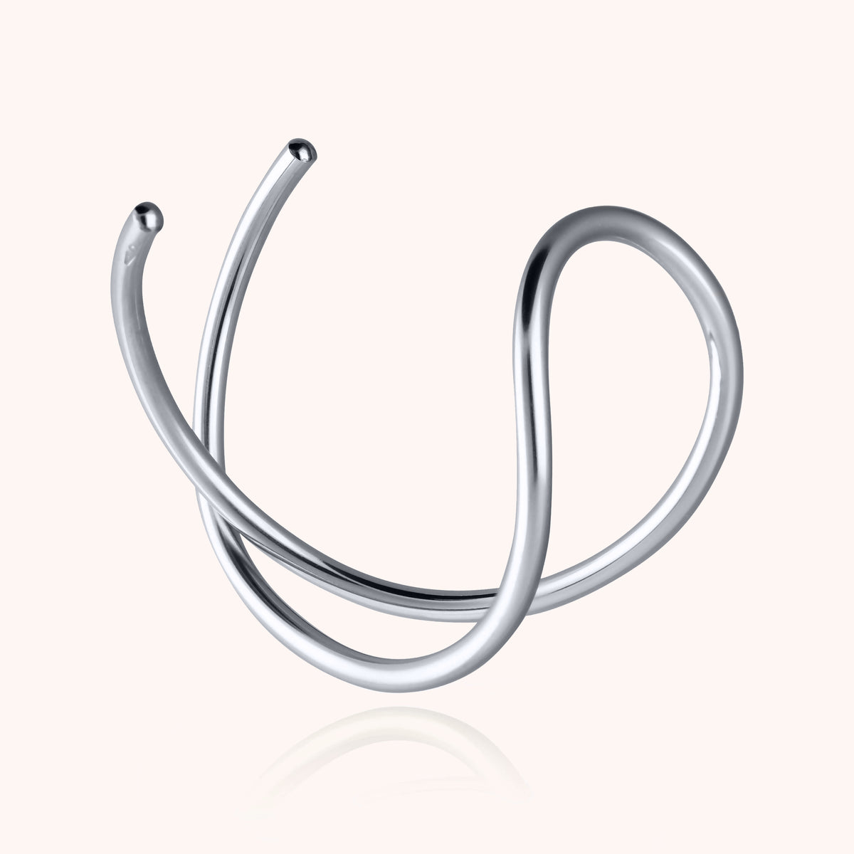 Bracciale a Polsino Outline Lettera L in filo d'argento sterling 925