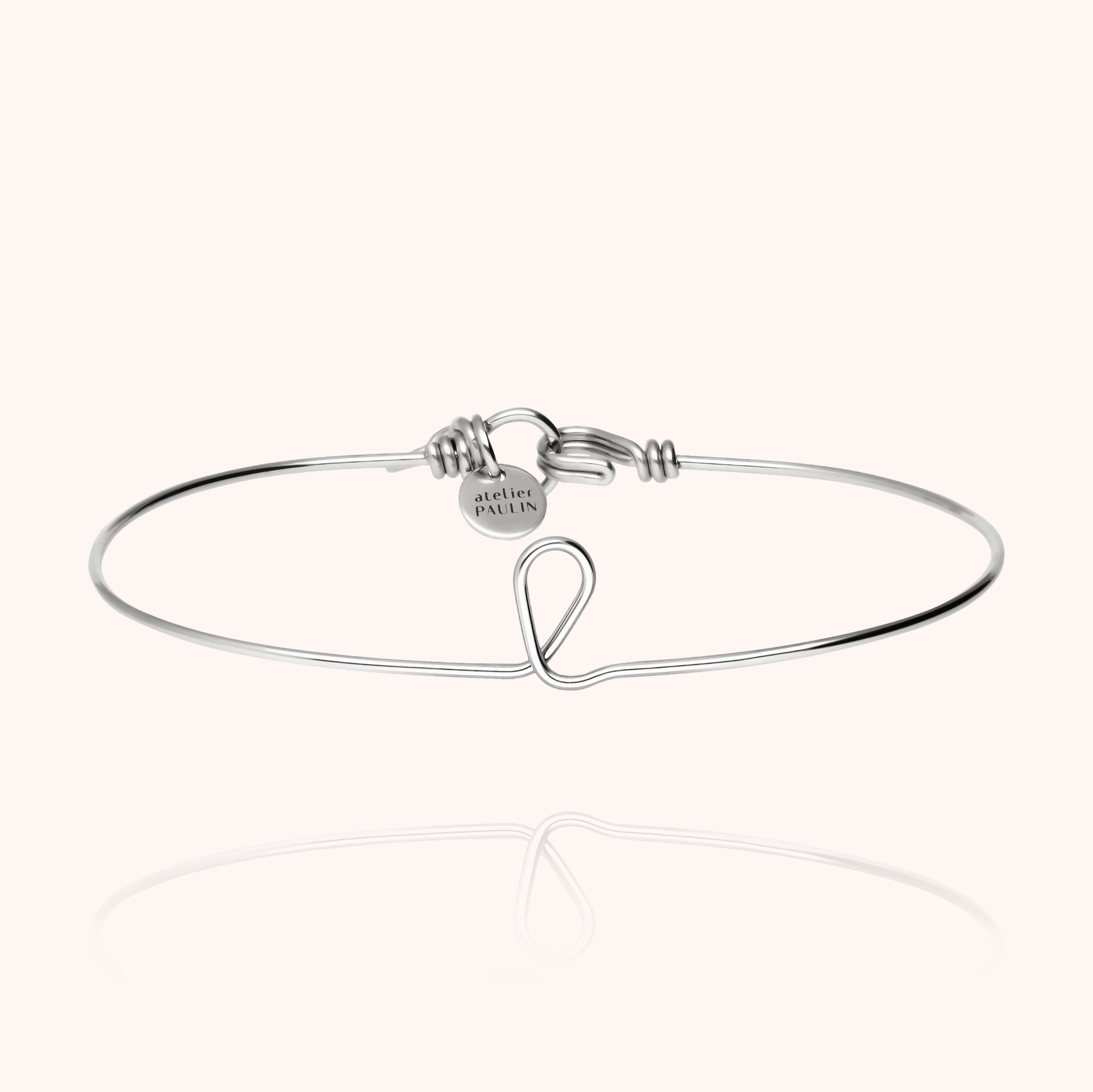Bracelet Jonc Original Initiale en argent sterling 925 — expédition sécurisée Paris