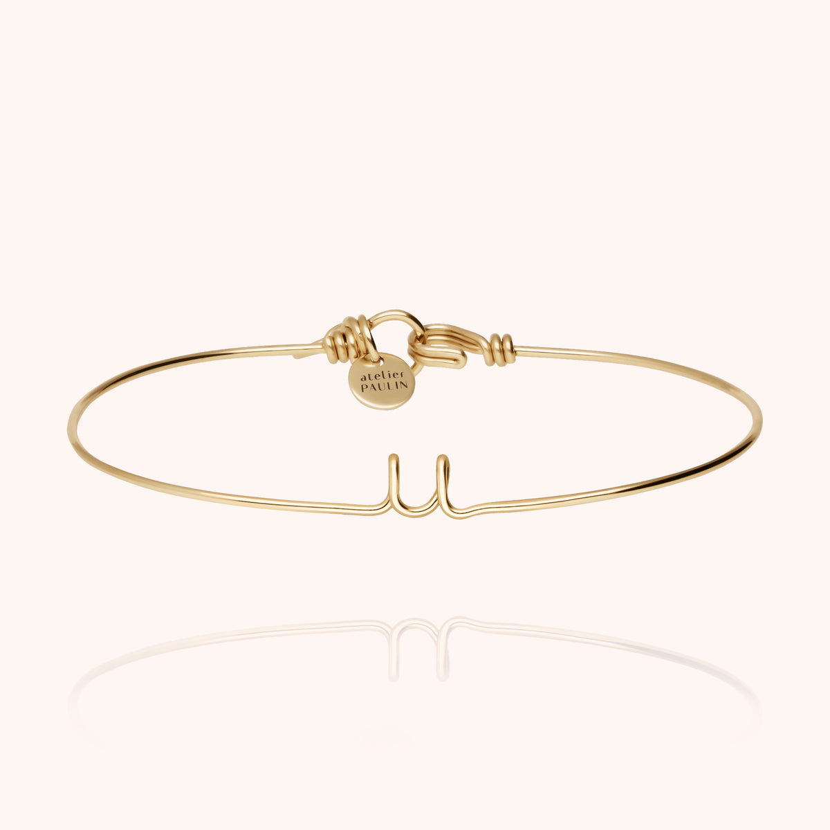Bracciale Jonc Originale Iniziale in filo d'oro giallo laminato 14k