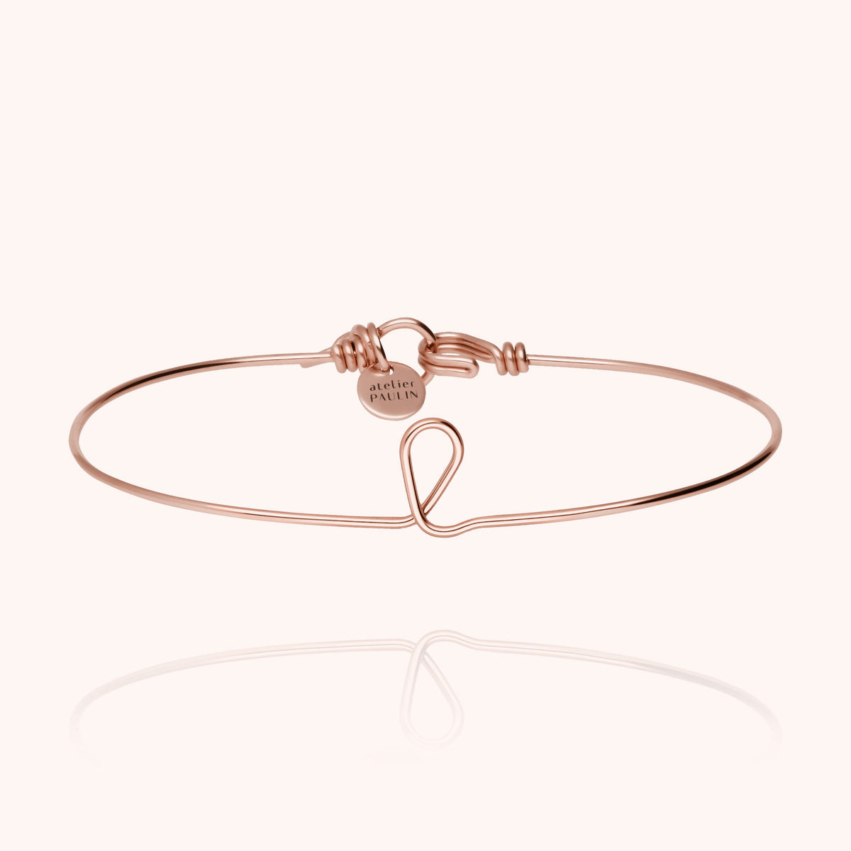 Bracciale Jonc Originale Iniziale in filo d'oro rosa laminato 14k