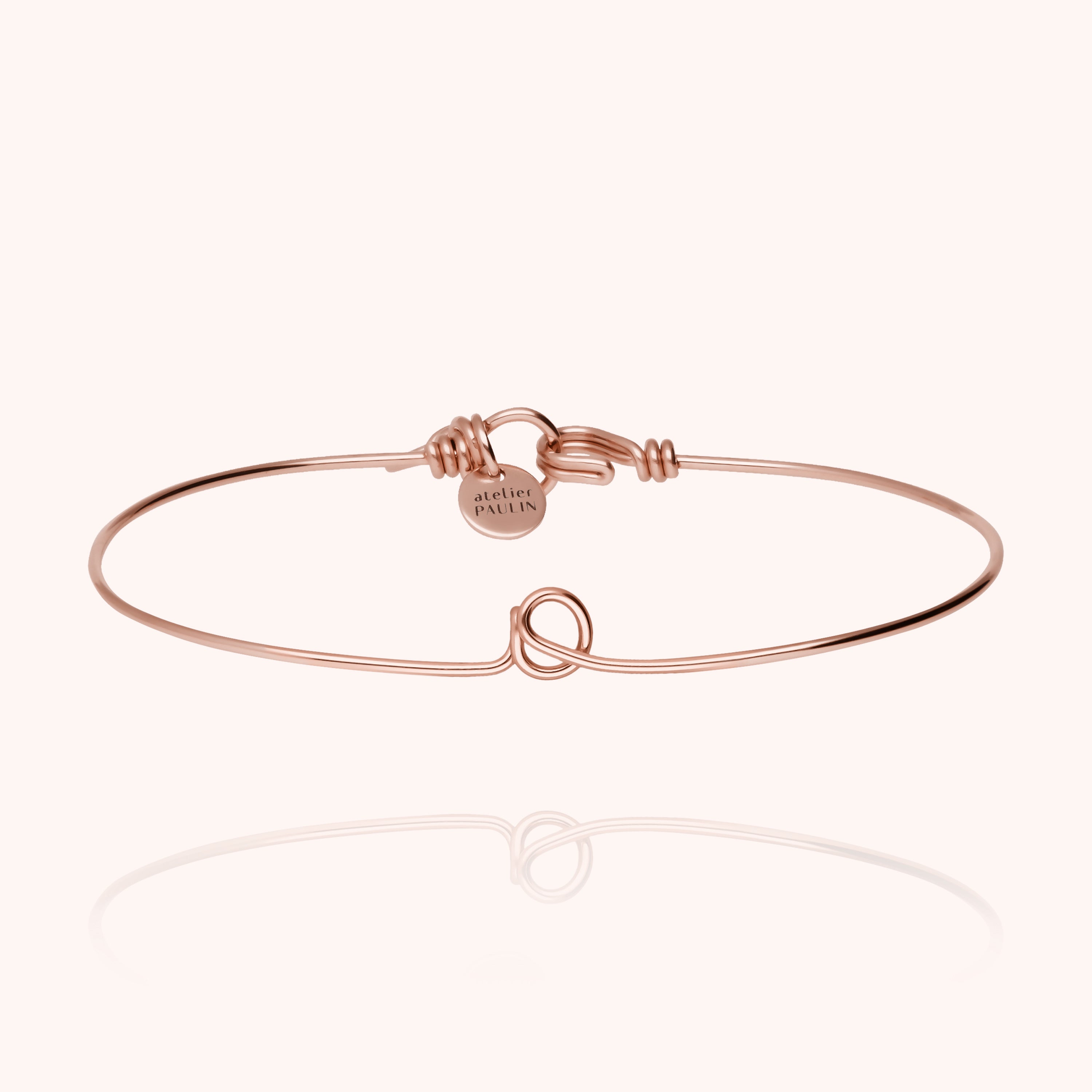 Bracelet Jonc Original Initiale en or rose laminé — bracelet personnalisable Atelier Paulin