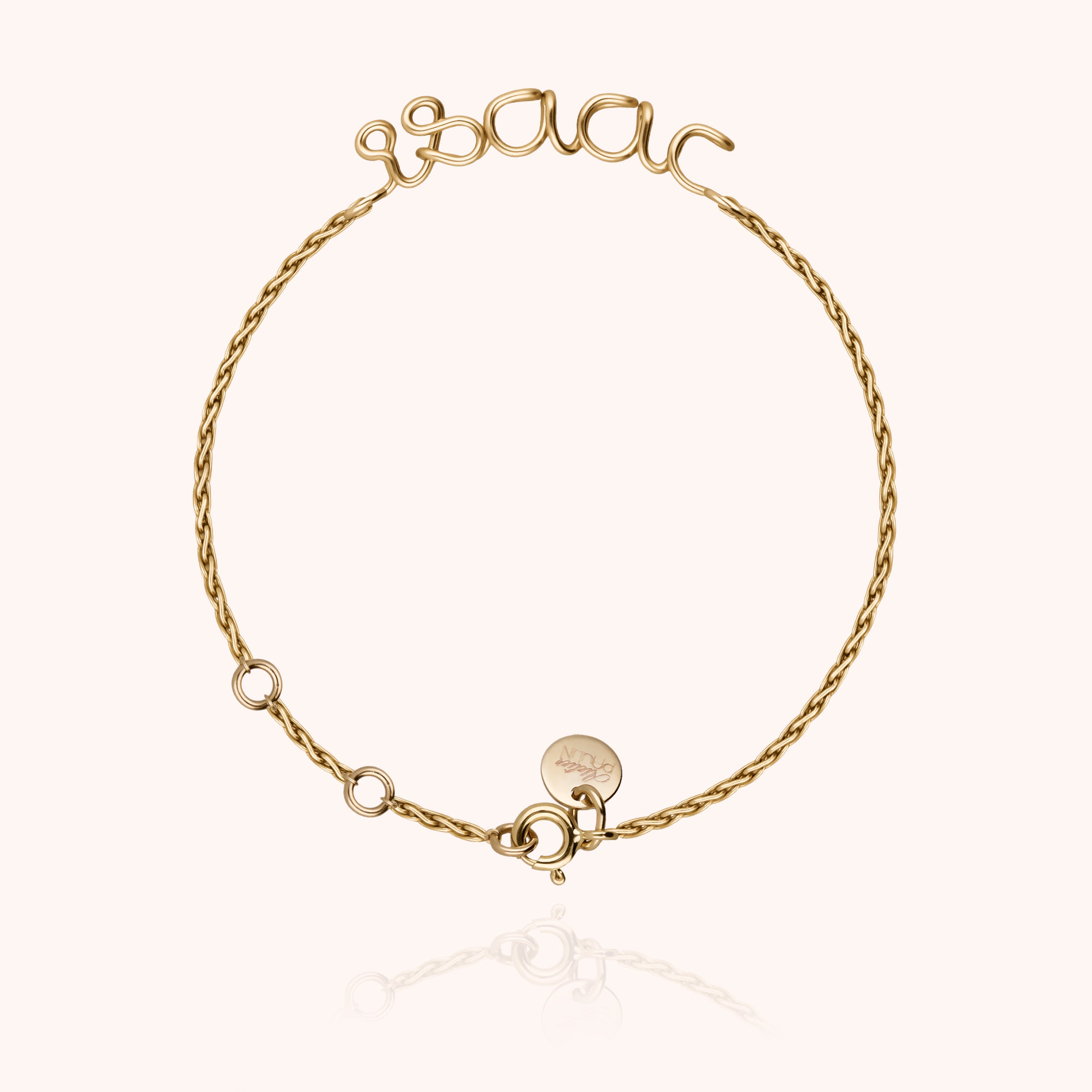 Bracelet Richelieu Chaîne Rope Personnalisé - or jaune laminé initiale gold filled 14k Atelier Paulin