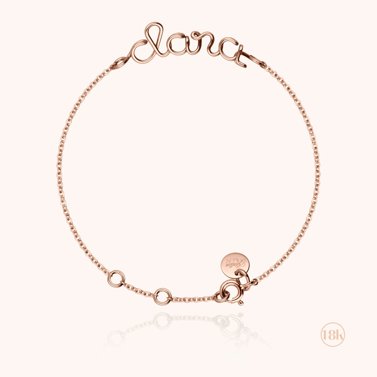 Armband Richelieu Personalisiert — Detail des Metalldrahts, 18K Roségold