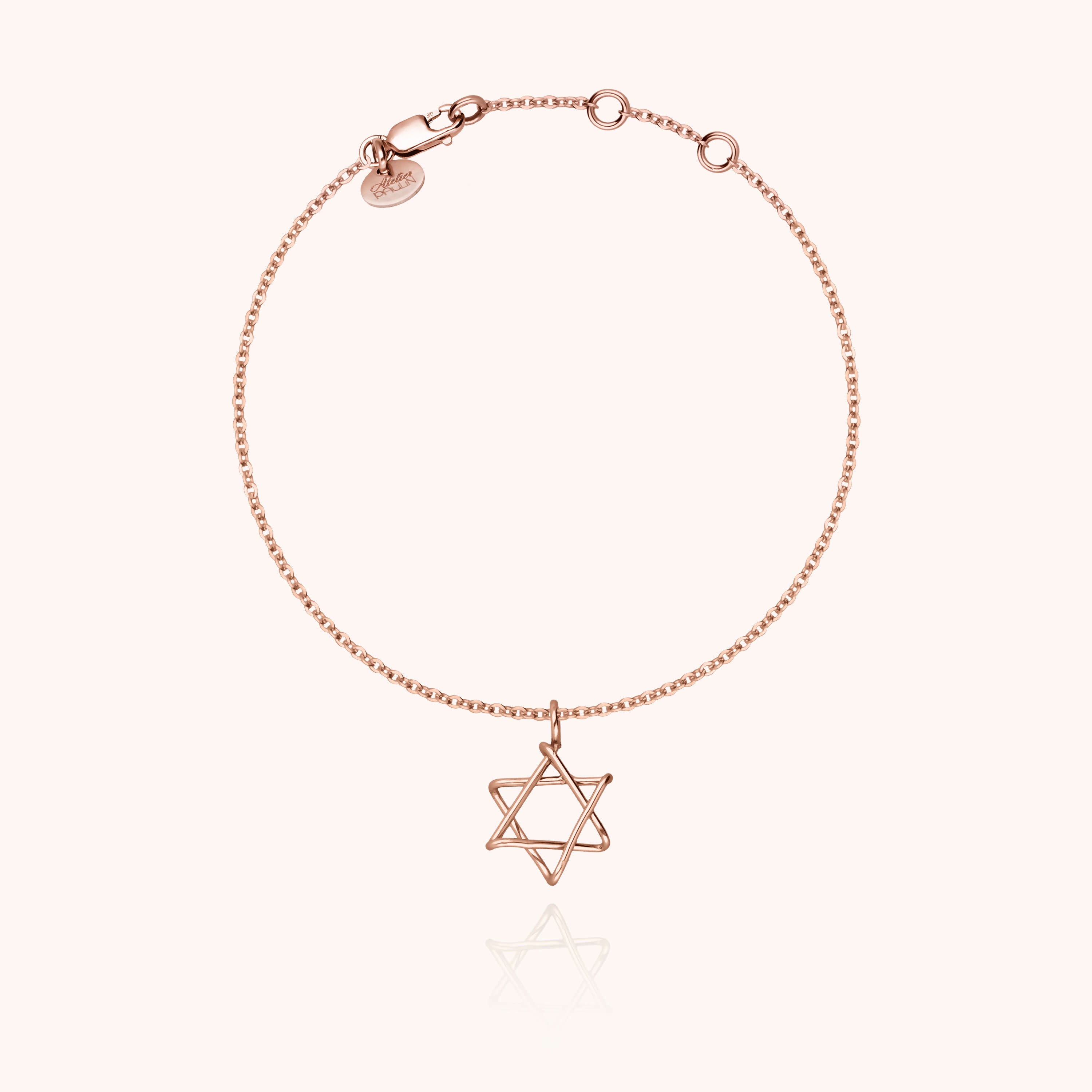 Symbolic Star of David Charms Bracelet - Rose 14k gold-filled