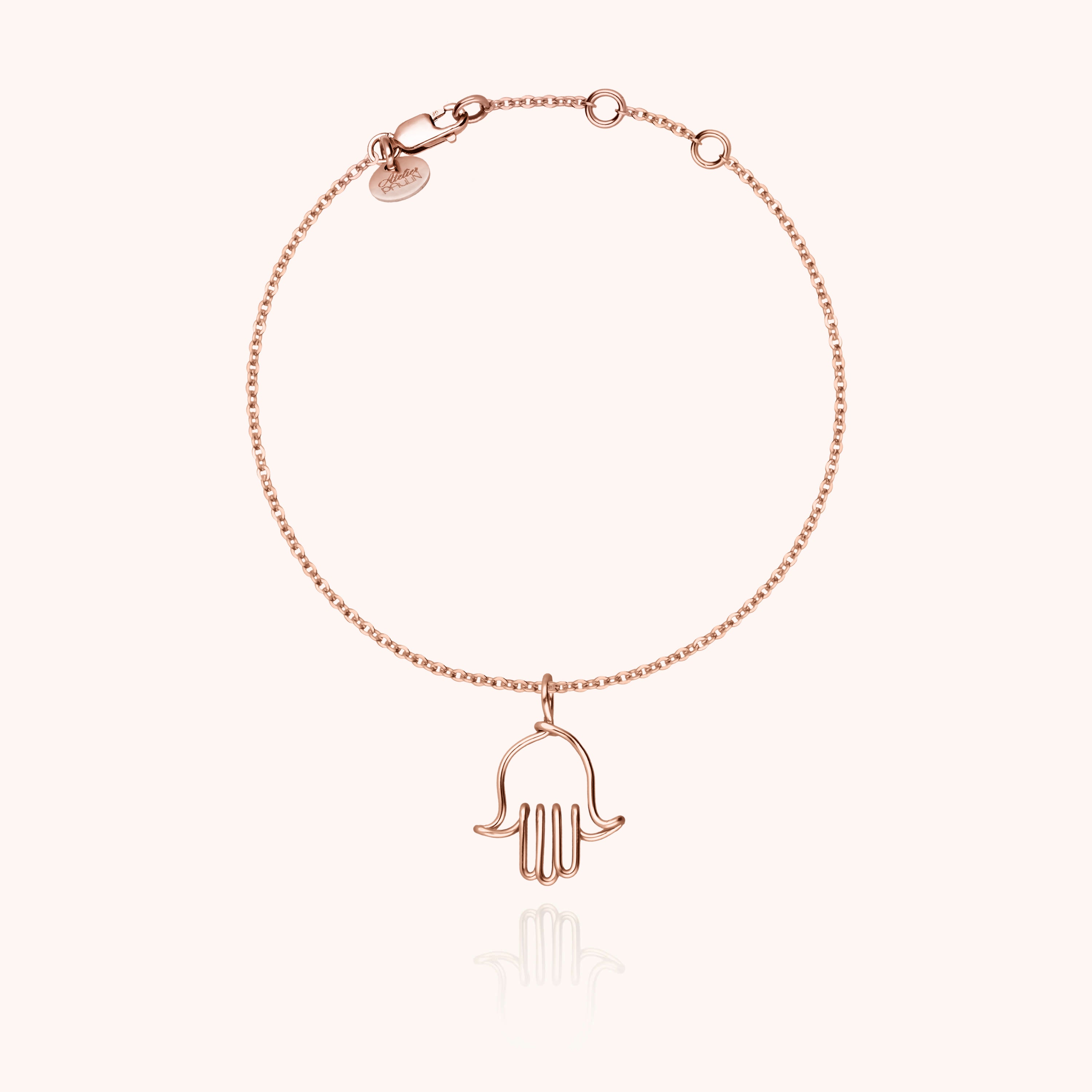 Symbolic Hand of Fatima Charms Bracelet - Rose 14k gold-filled