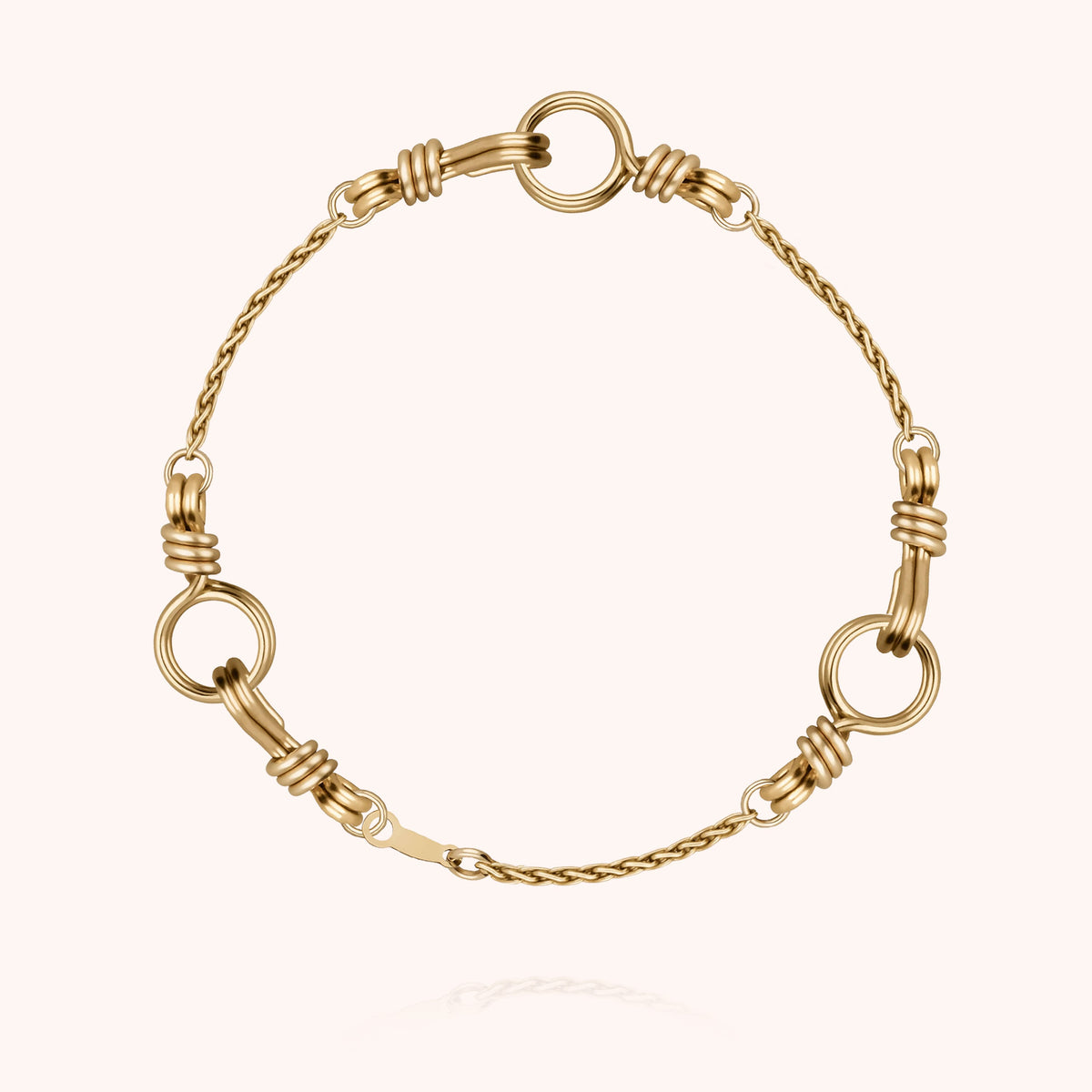 Bracciale Tercet Attache moi in filo d'oro giallo laminato 14k