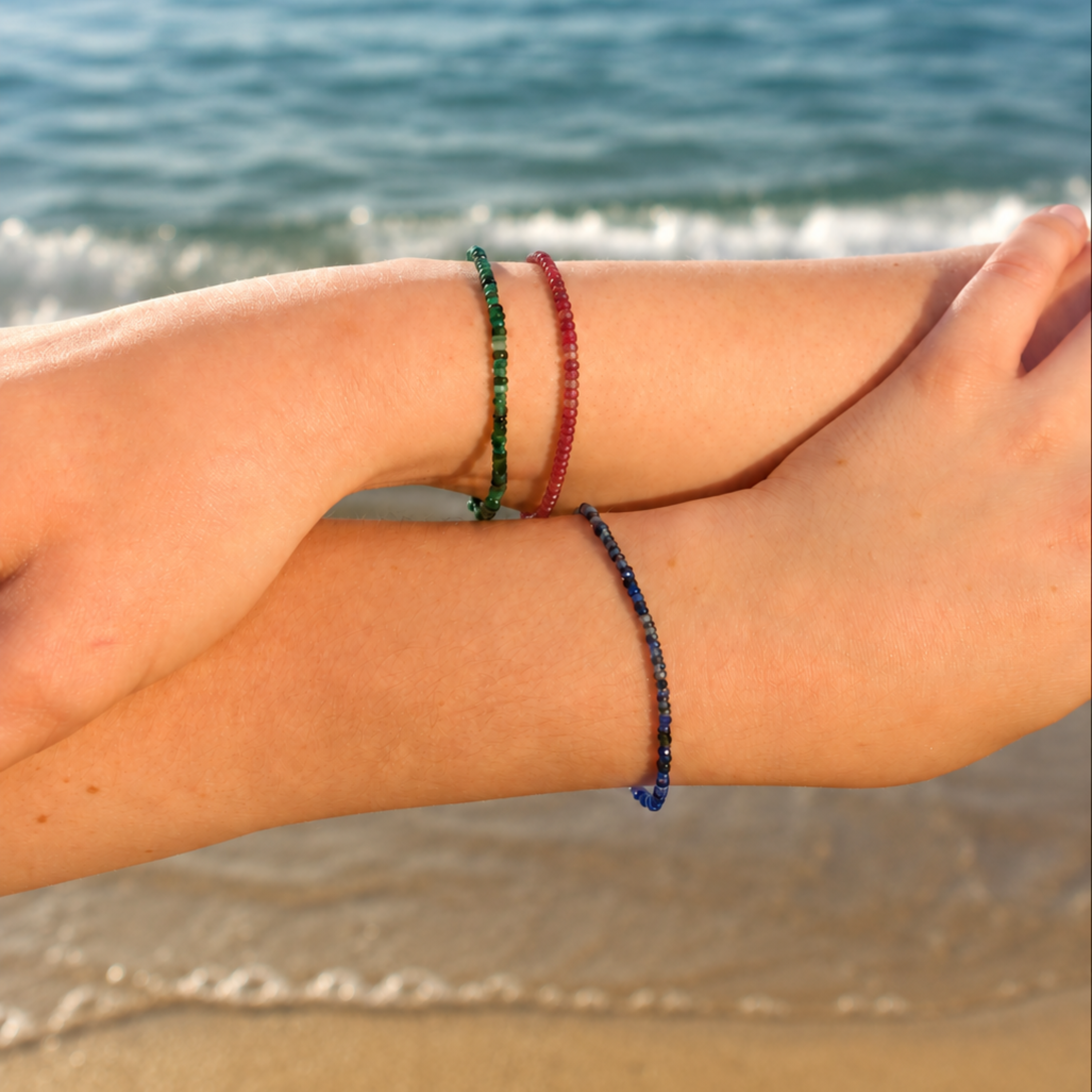 Bracelet Rivière Uni - saphir rouge