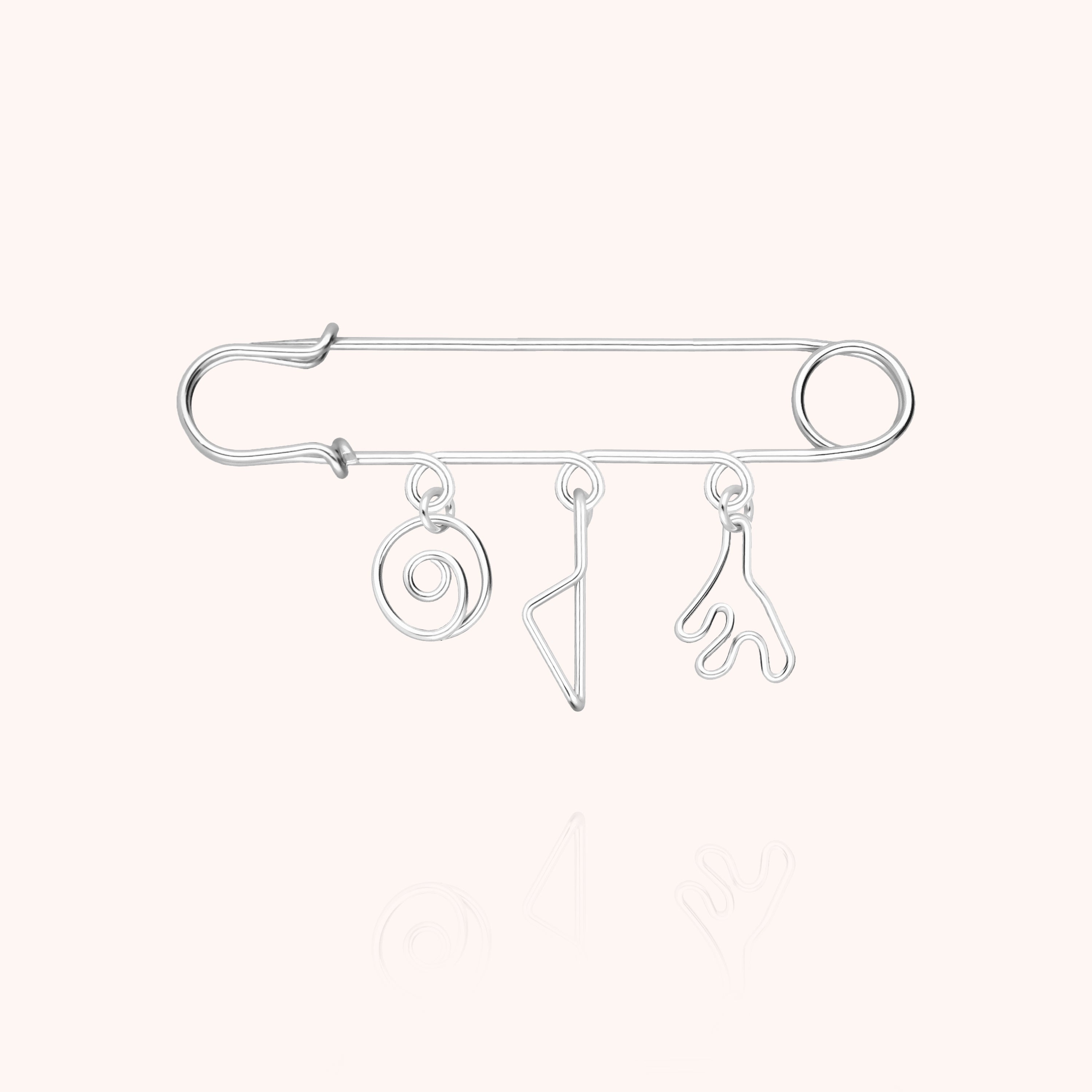 Broche Charms Trio Corsica - argent